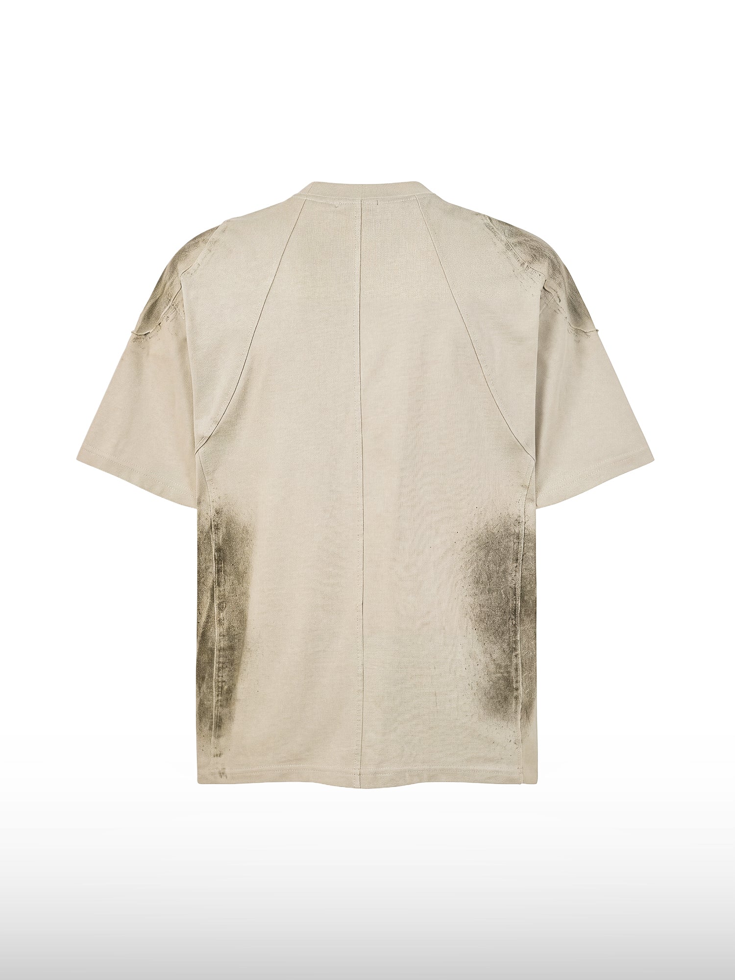 Usedwirkendes kastiges T-Shirt mit Nietenbesatz