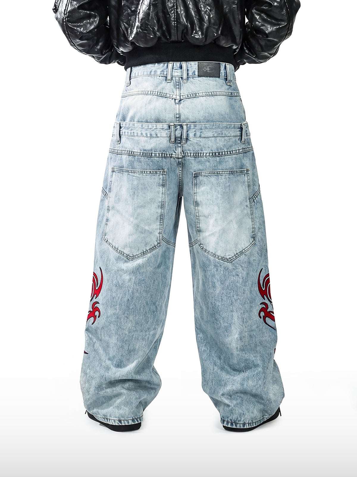 Dragon Shadow-jeans met dubbele taille