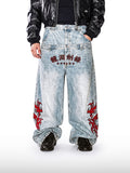 Dragon Shadow Double-Waist Jeans