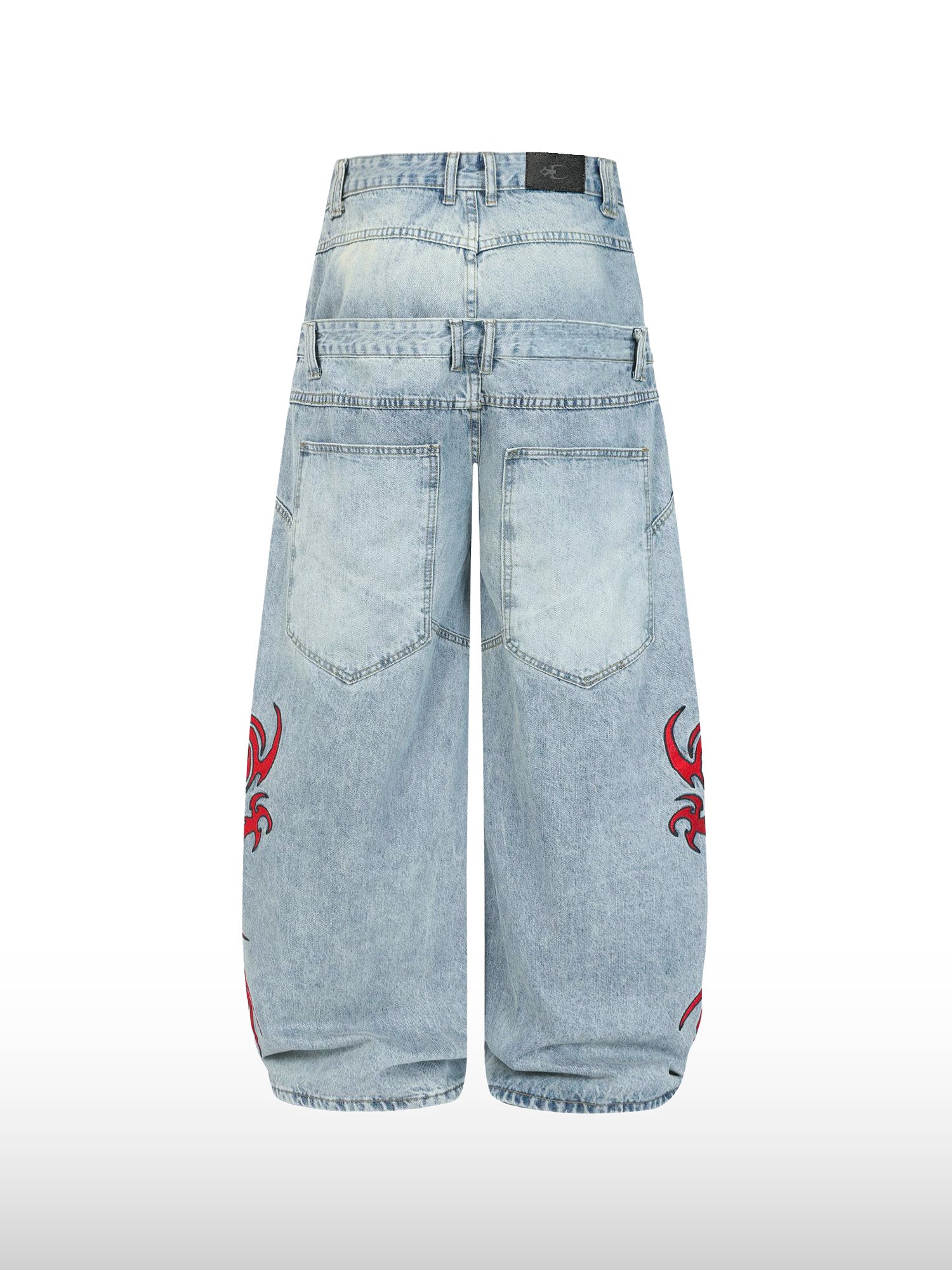 Dragon Shadow Double-Waist Jeans