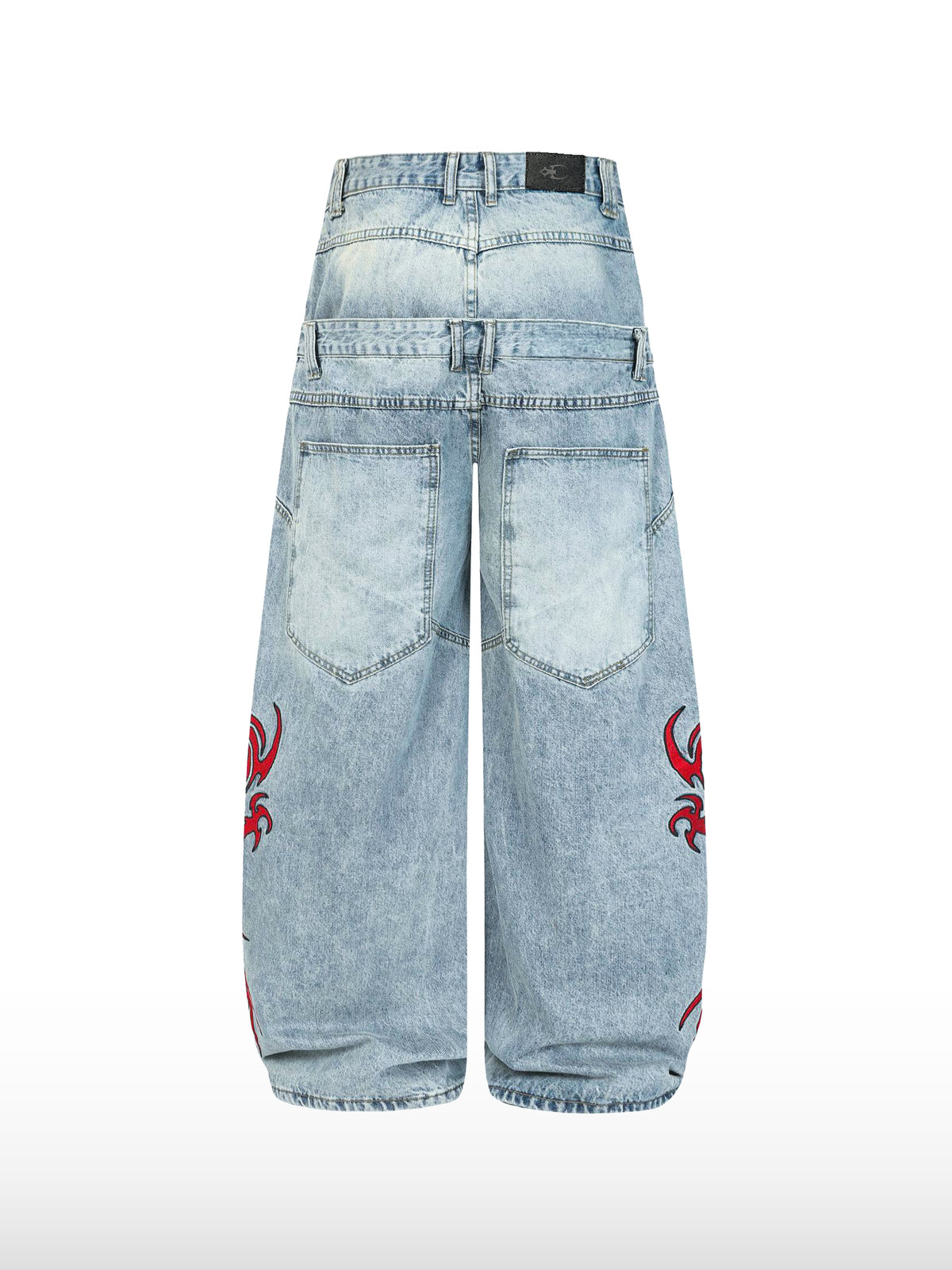 Dragon Shadow Double-Waist Jeans