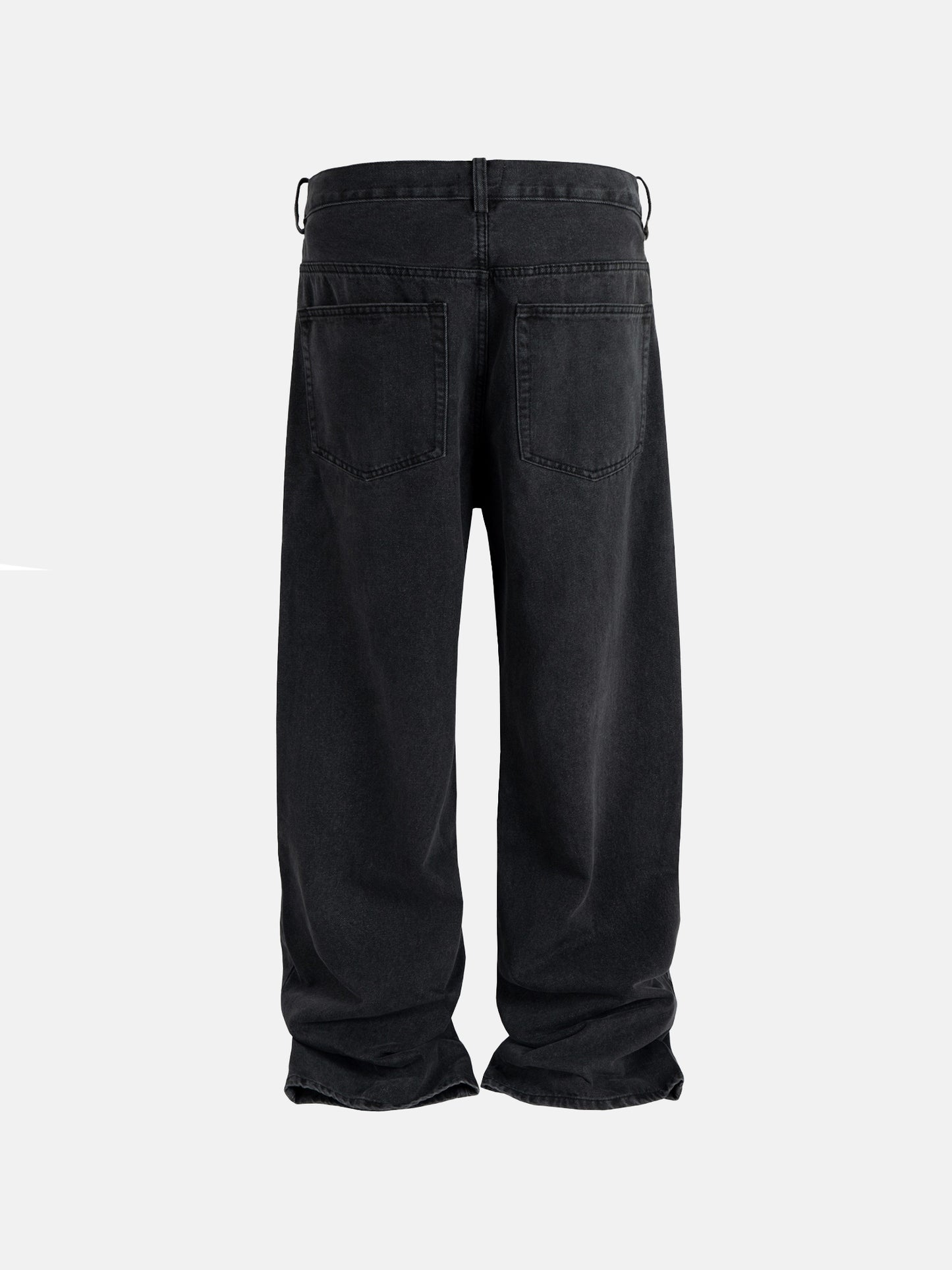 Drapierte schwarze Jeans