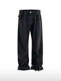 Drapierte schwarze Jeans