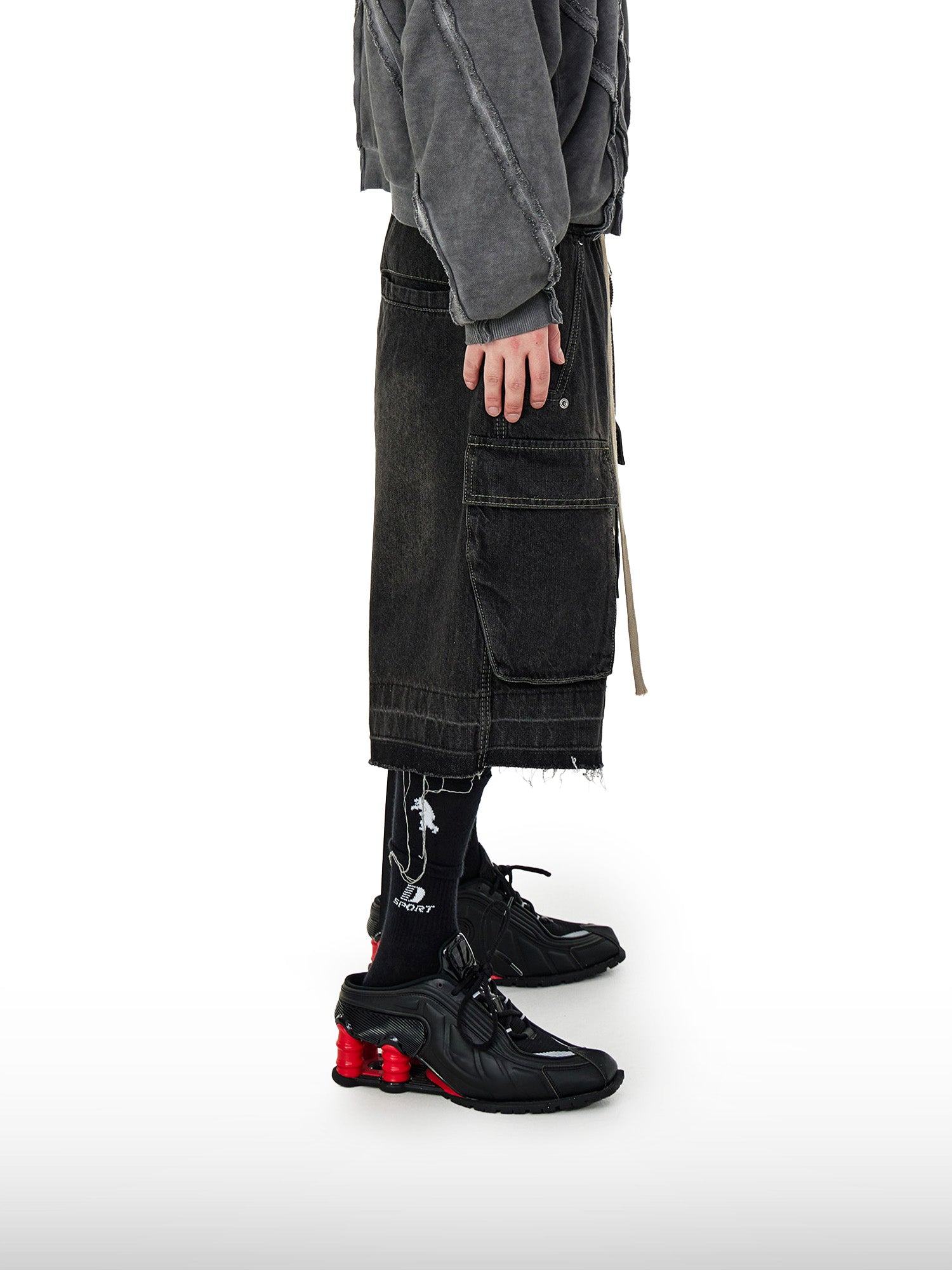 Jeansshorts mit Kordelzug
