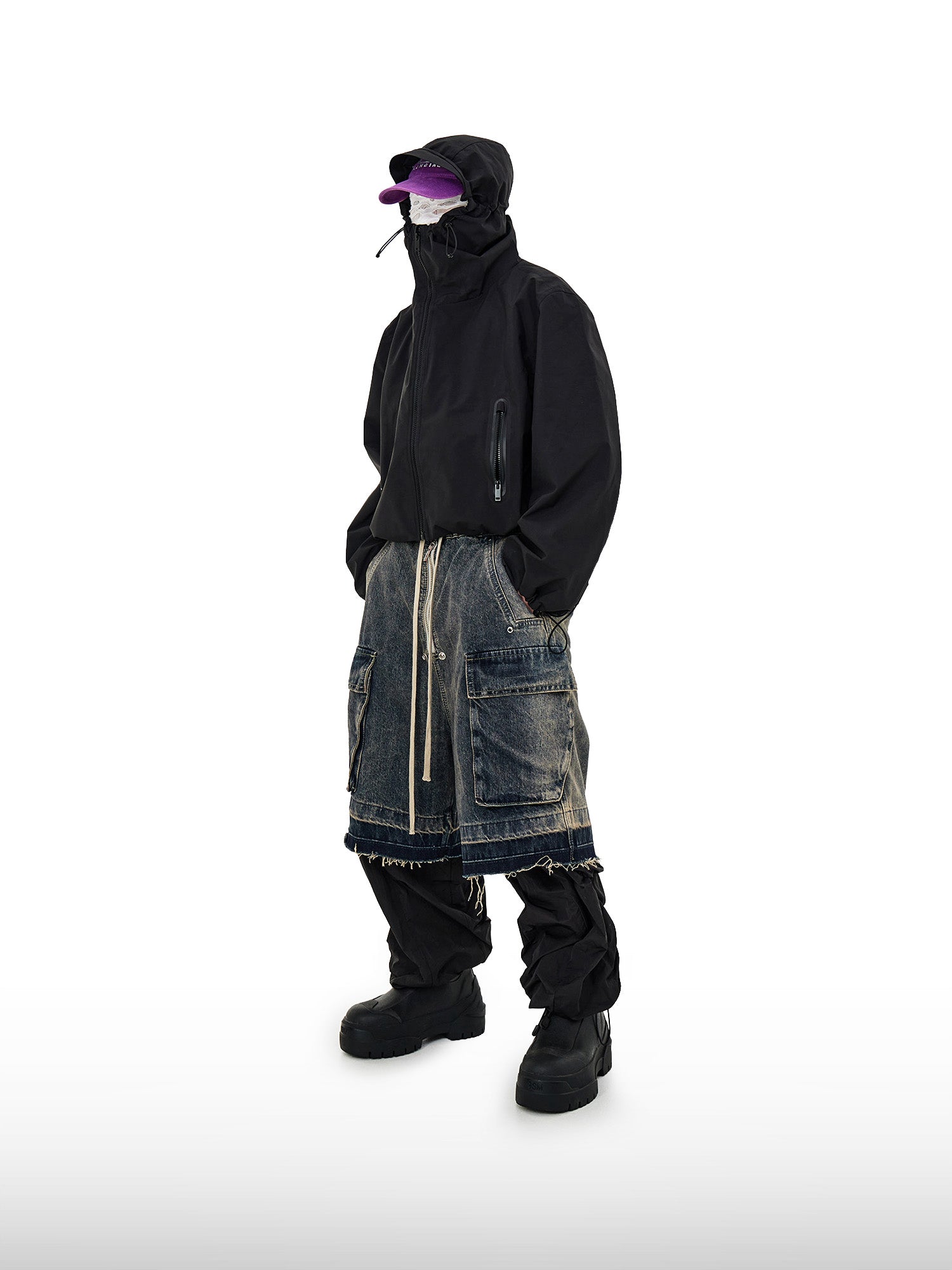 Jeansshorts mit Kordelzug
