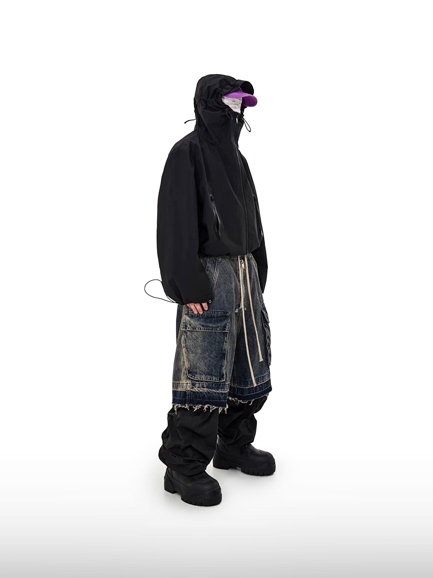 Jeansshorts mit Kordelzug