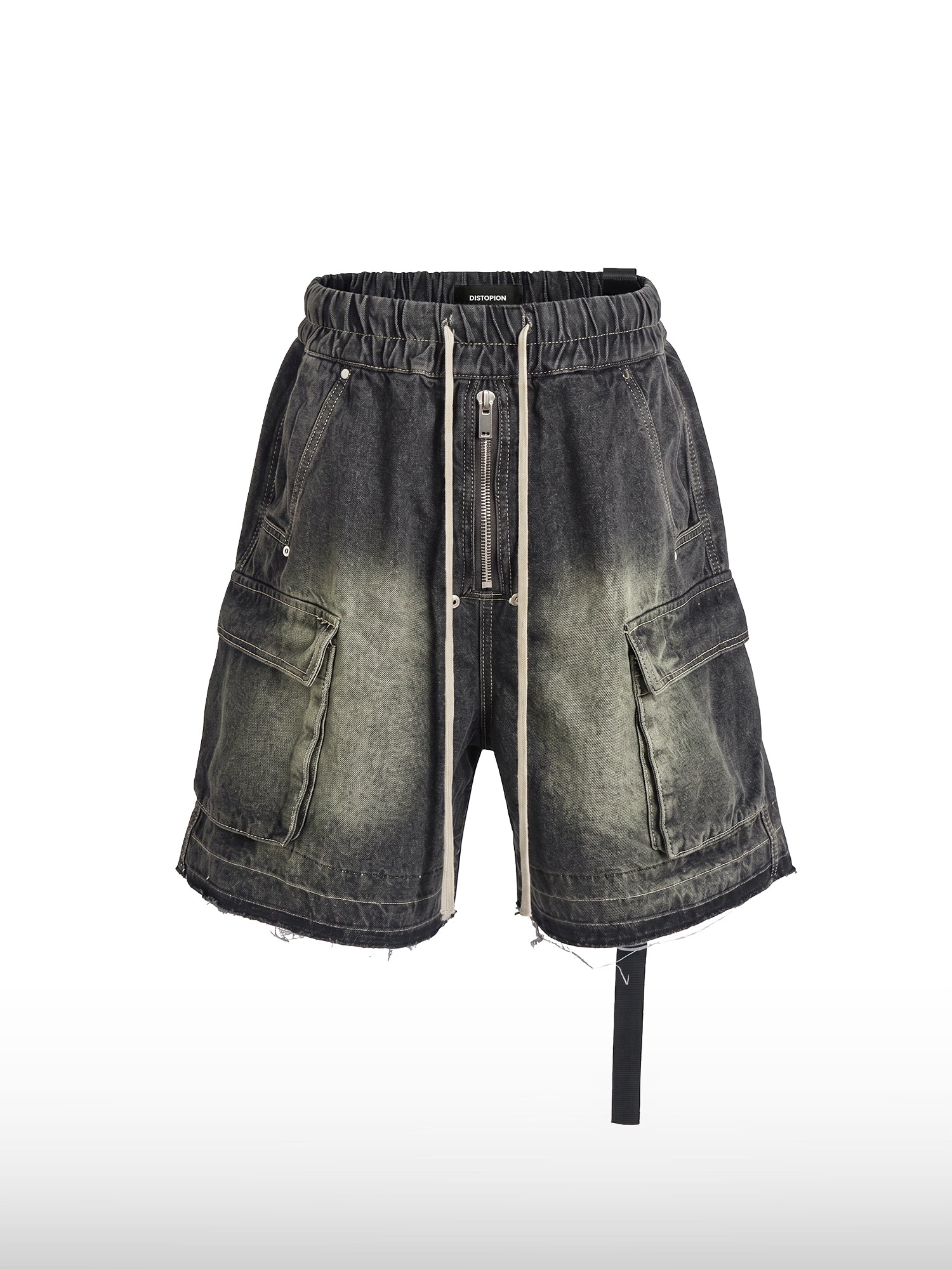 Denim shorts met trekkoord