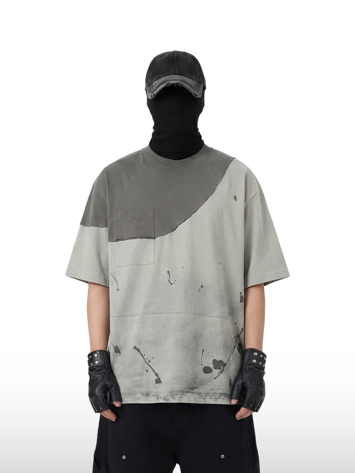 Facade-T-shirt met spetters