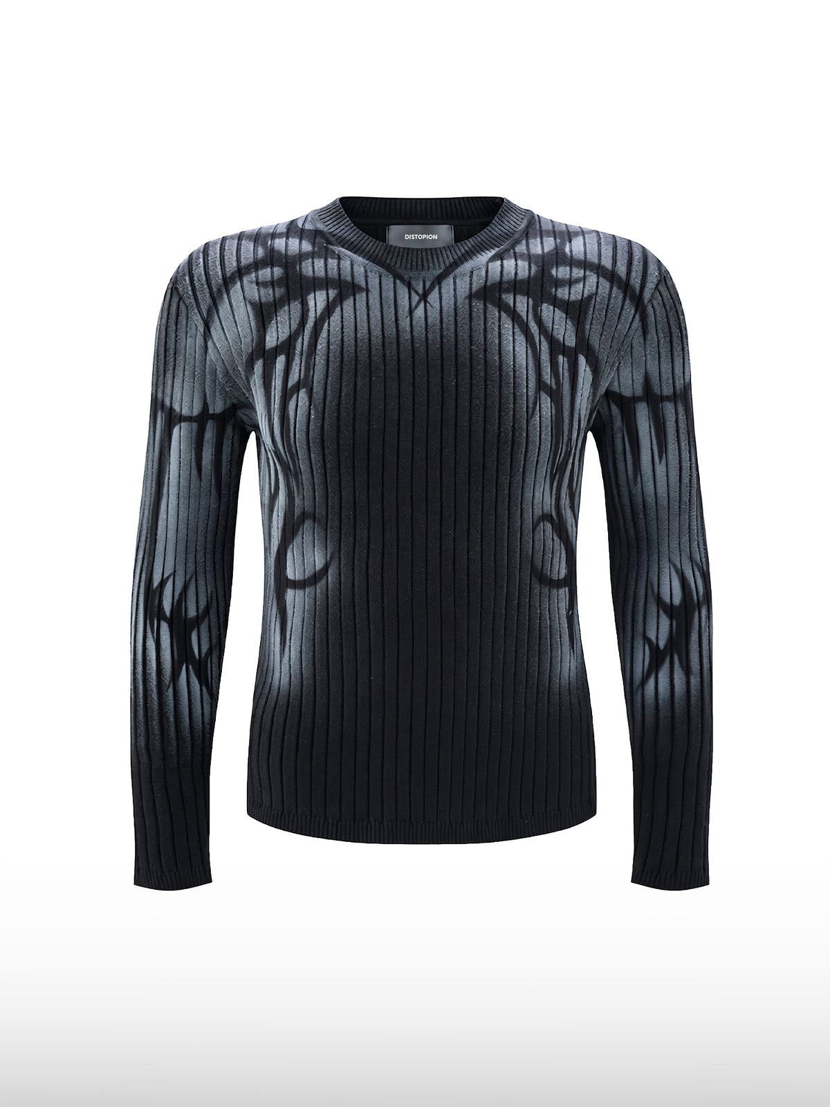 Fade Sigil Geripptes Langarmshirt
