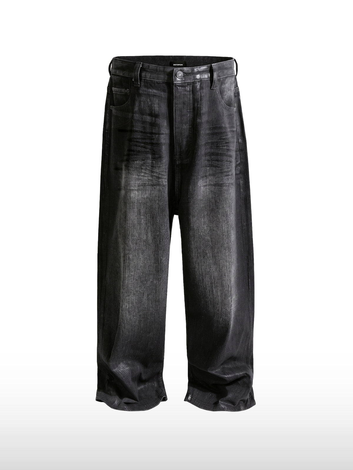 Vervaagde zwarte wijde jeans