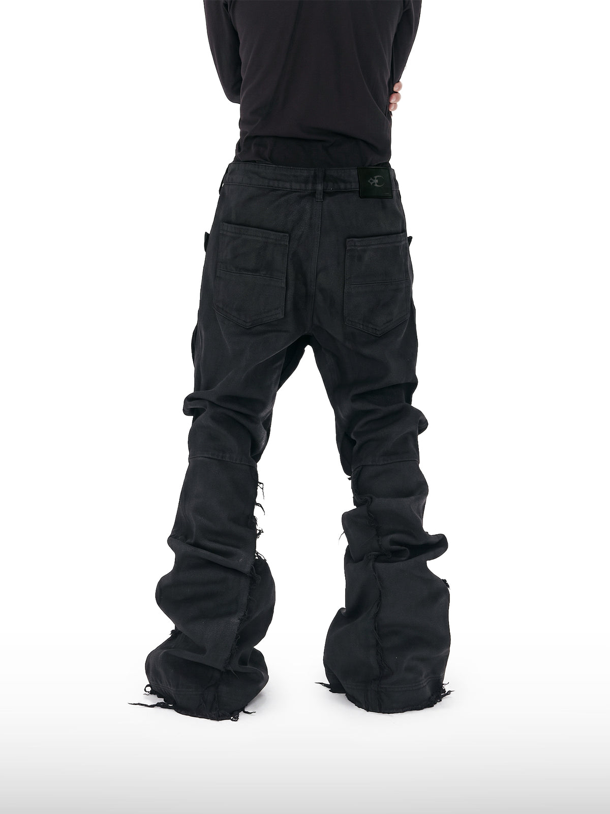 Flap Coated Flared Jeans