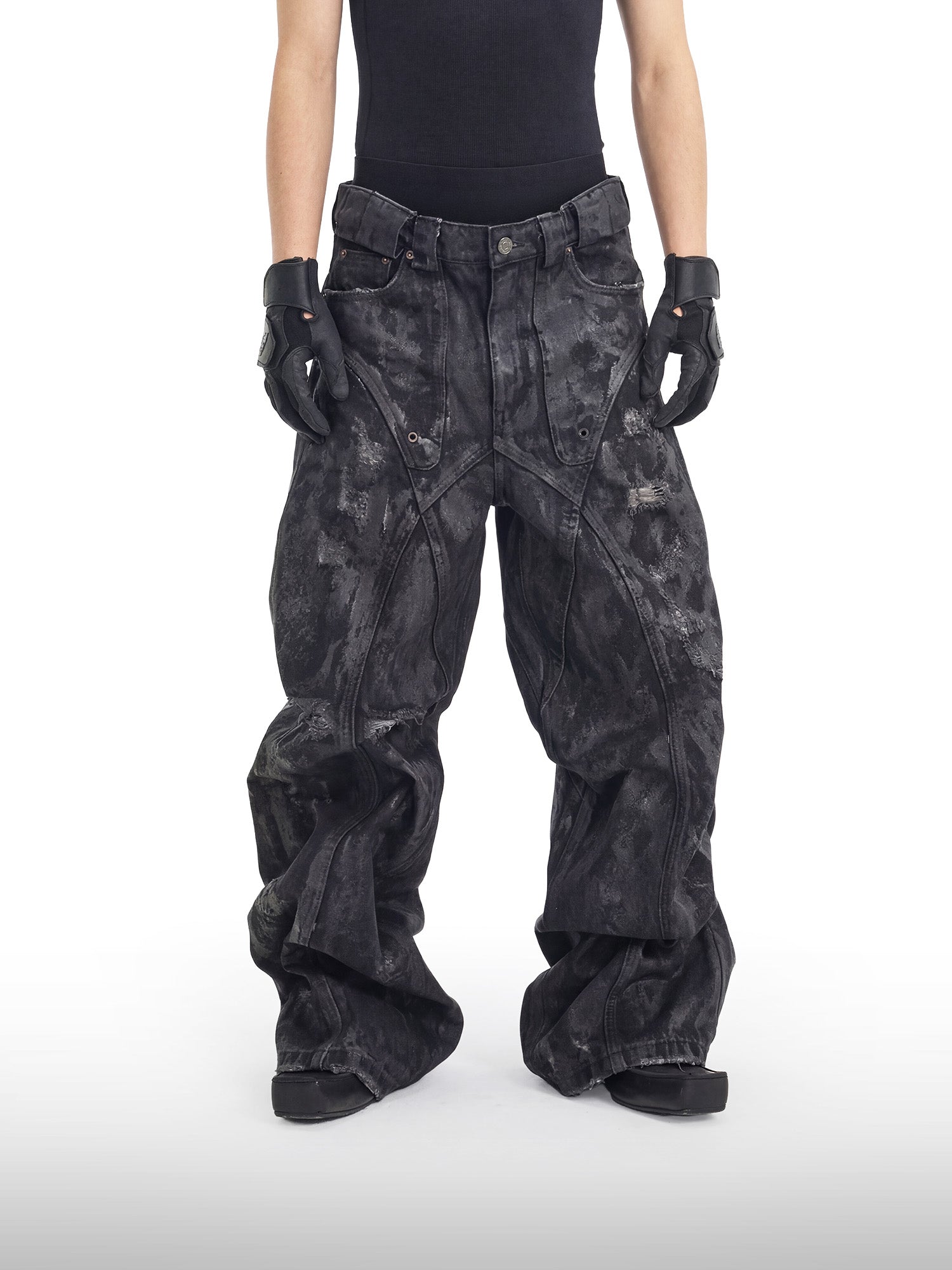 Gewaxte Gereconstrueerde Jeans