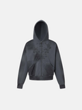 Anthrazitfarbener Hoodie mit Grafik