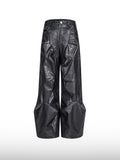 Architectural Panelled Leather Pants