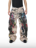Jeans met graffiti-was