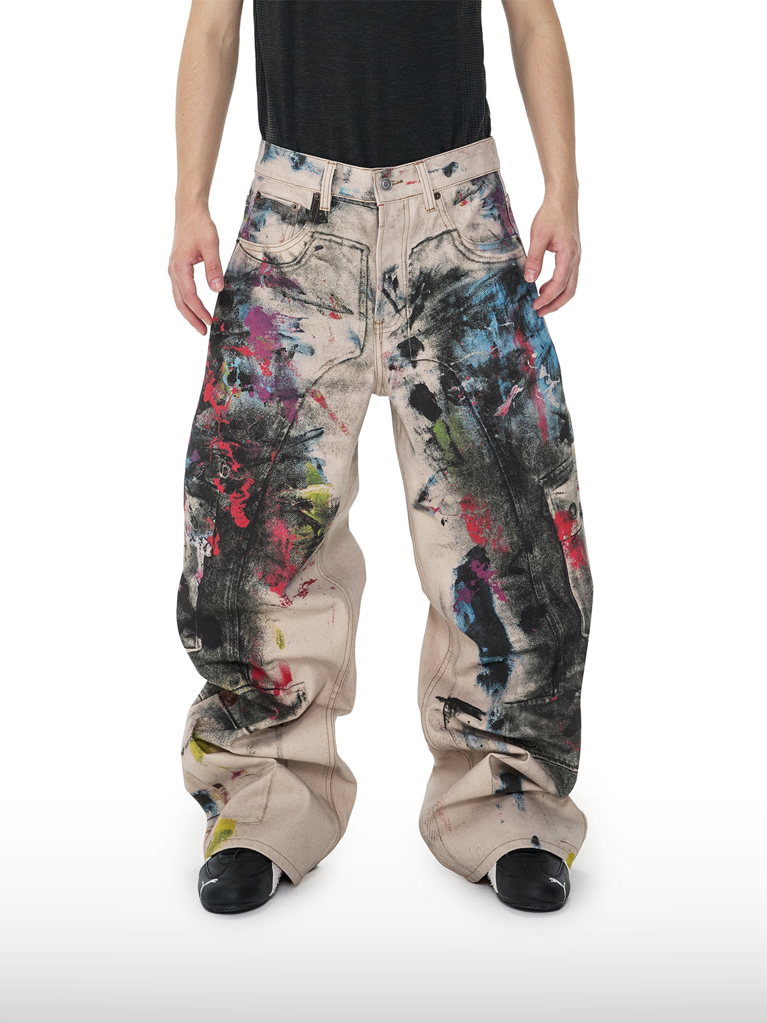 Jeans mit Graffiti-Waschung
