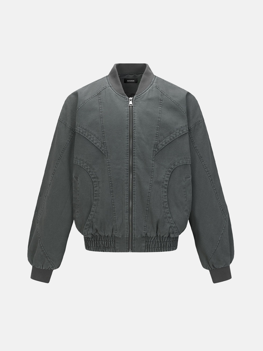 Graue Bomberjacke mit Einsätzen