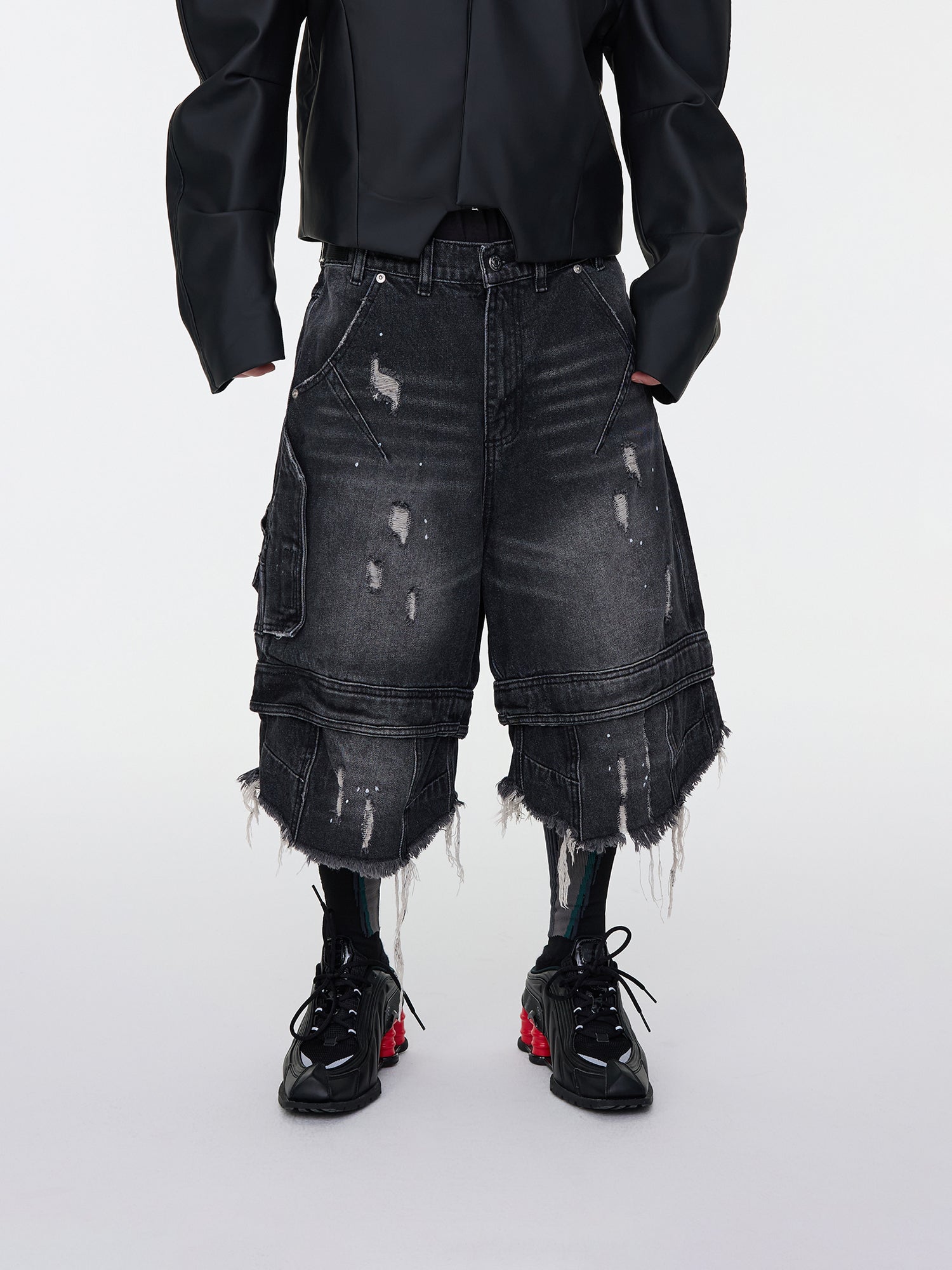 Grunge Denim Shorts