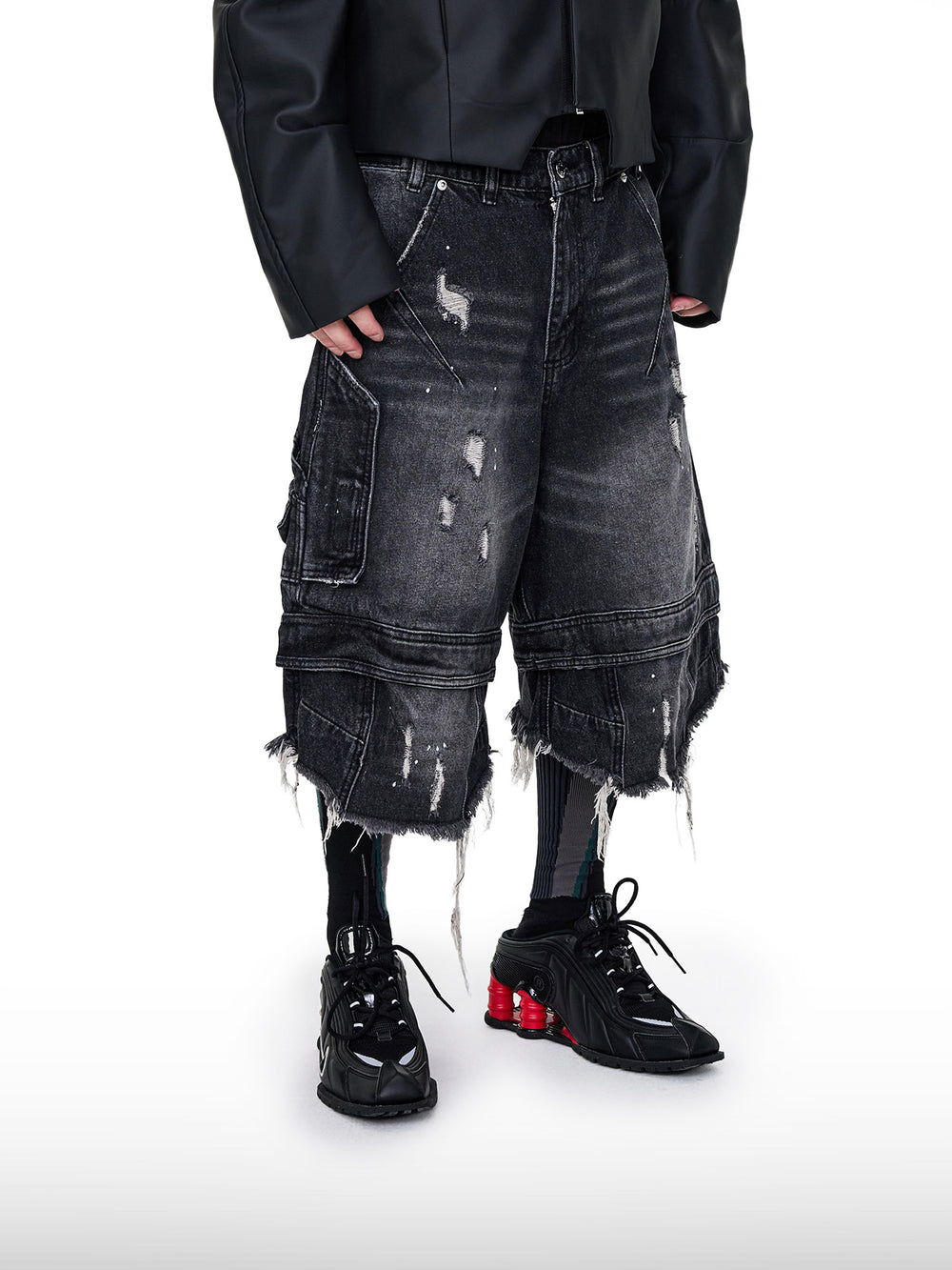 Grunge Denim Shorts