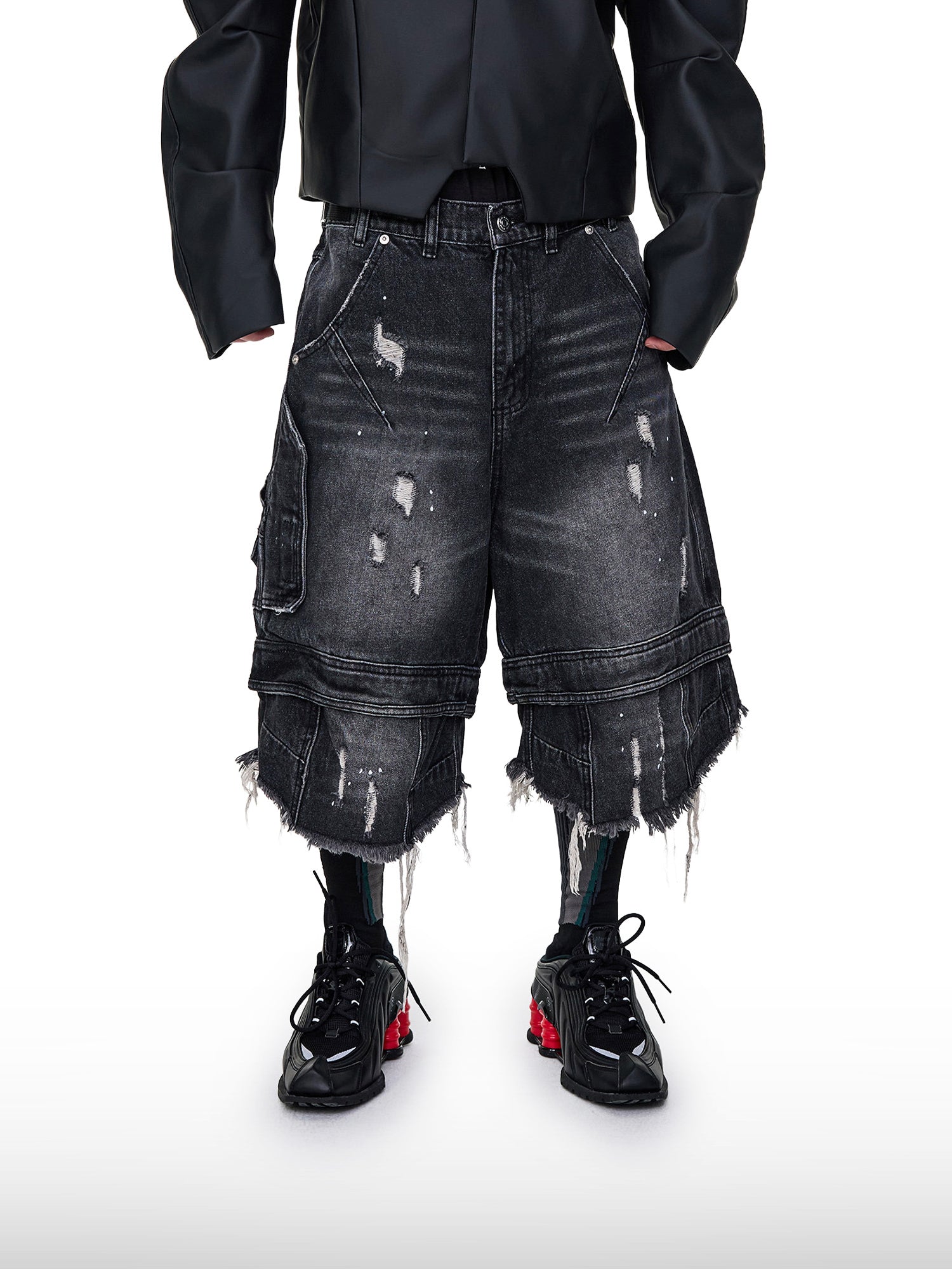 Grunge Denim Shorts