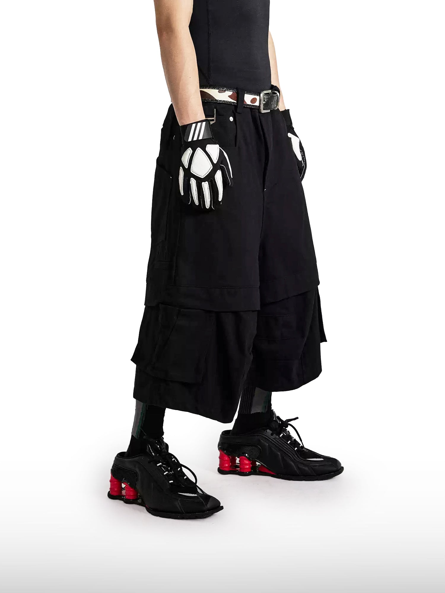 Layered Cargo Streetwear Shorts