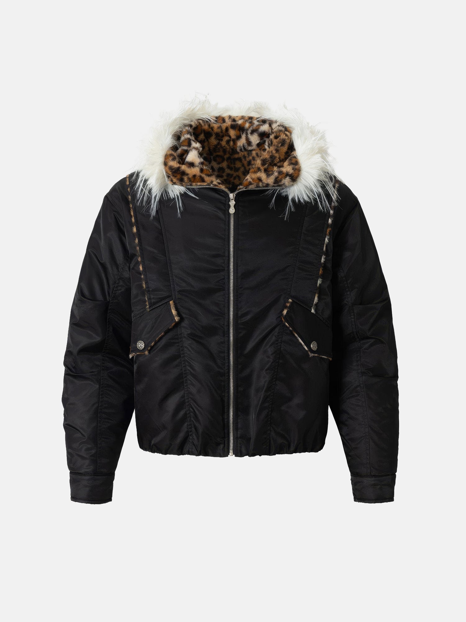 Leopardenfellfutter-Jacke