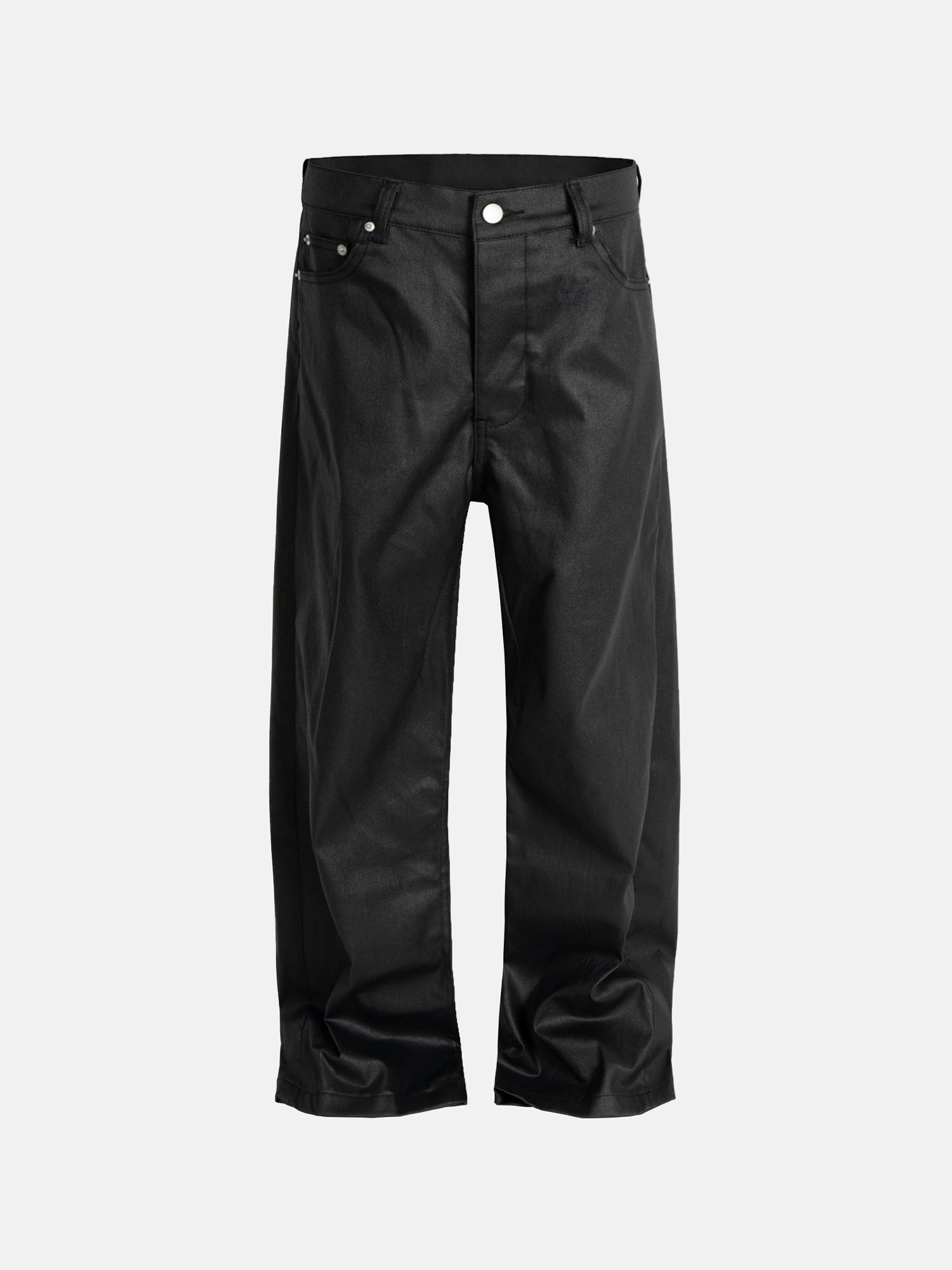 Matte schwarze Hose mit weitem Bein