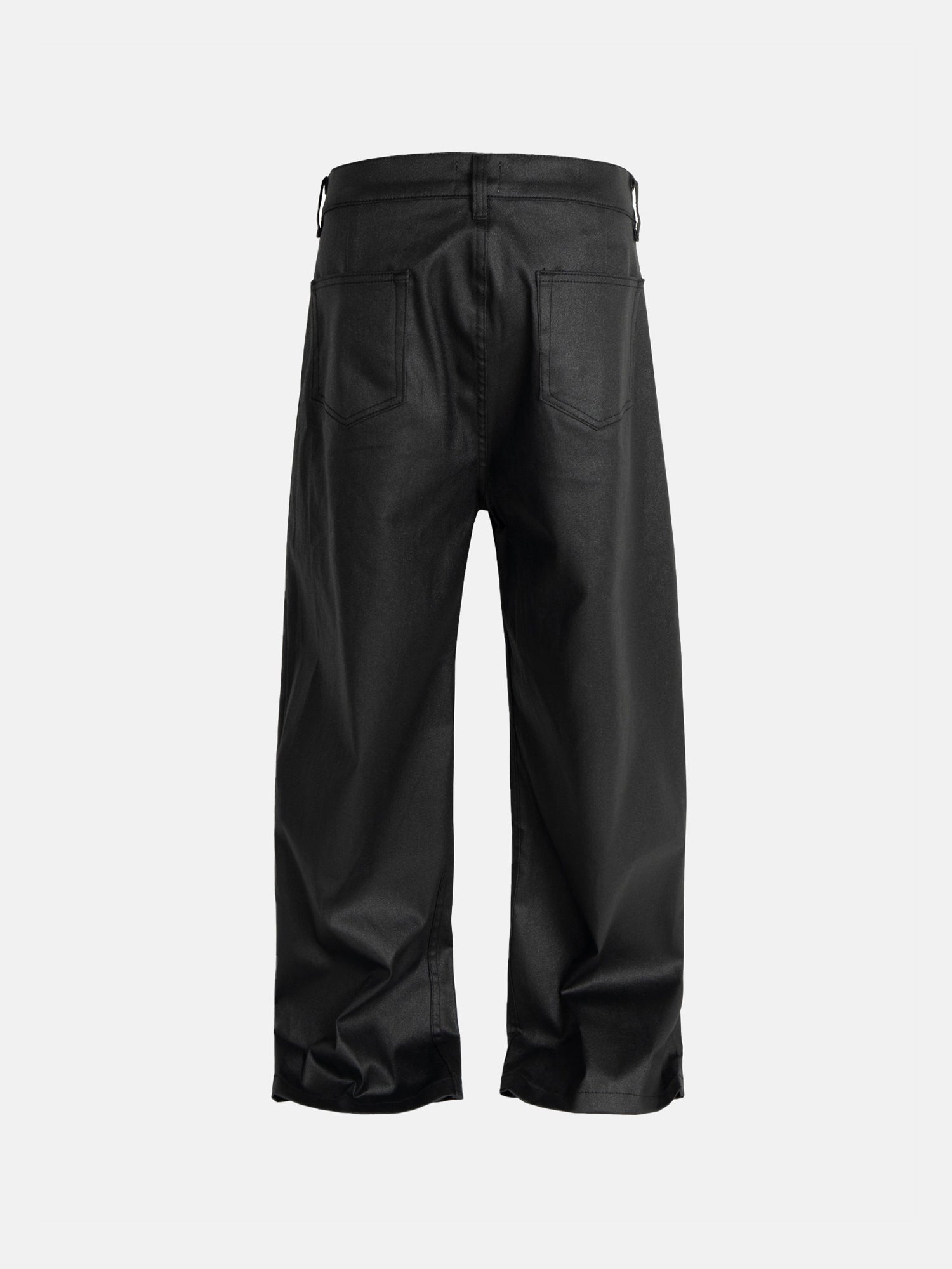 Matte schwarze Hose mit weitem Bein