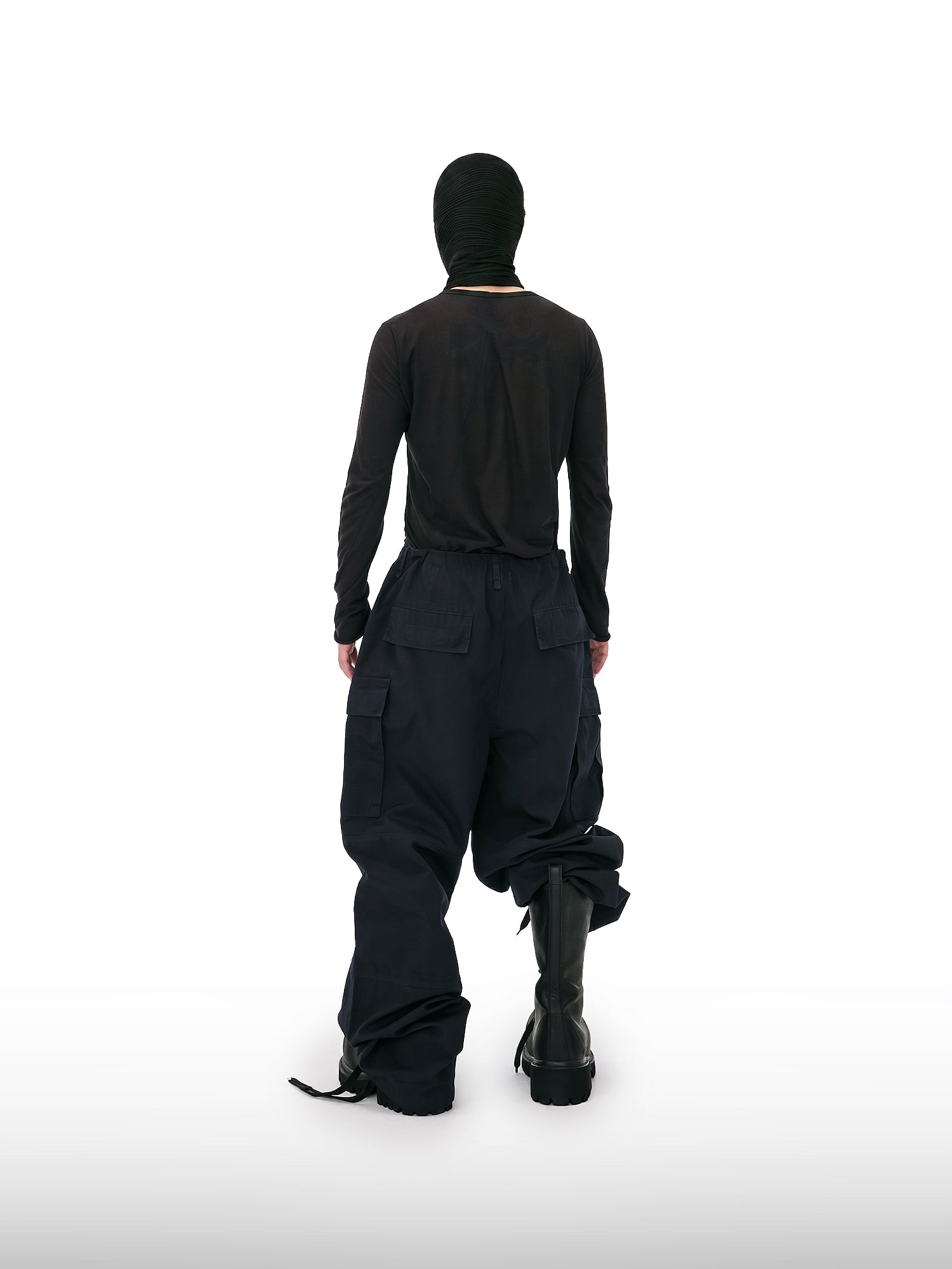 Mitternachtsblaue Cargohose mit Kordelzug