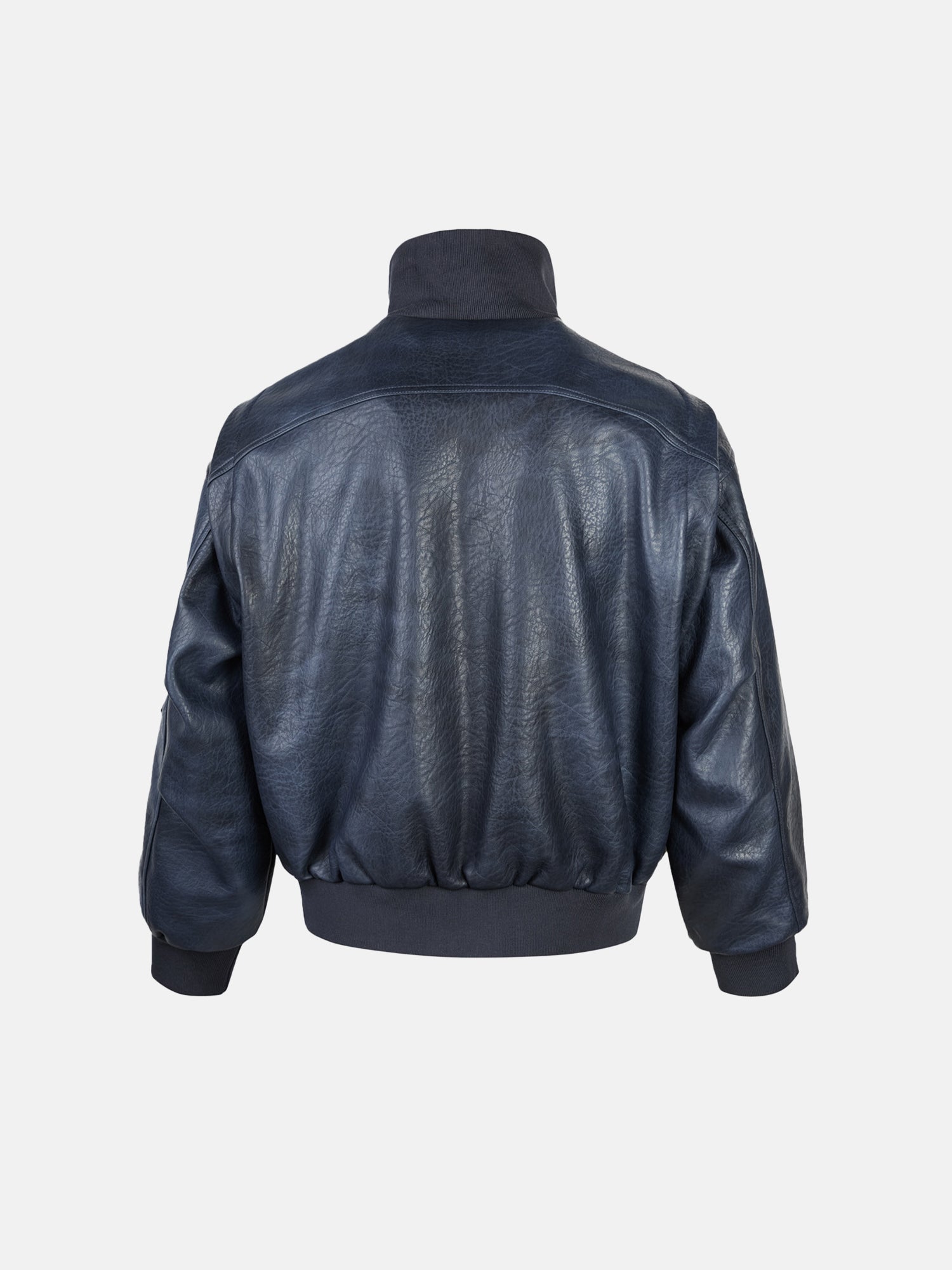 Bomberjacke aus knitterfreiem Leder im Motorradstil