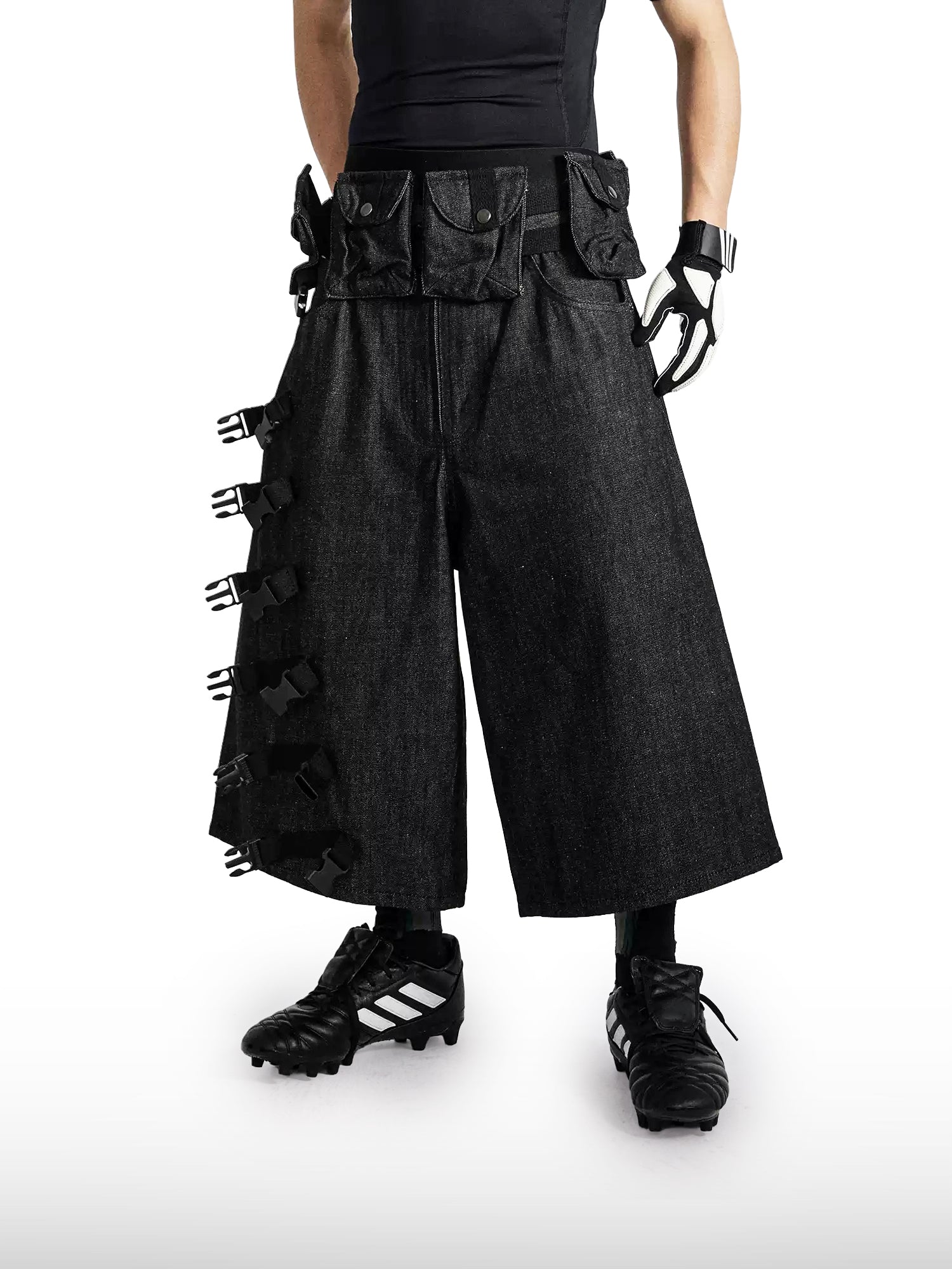 Multi-Pocket Denim-Utility-Shorts
