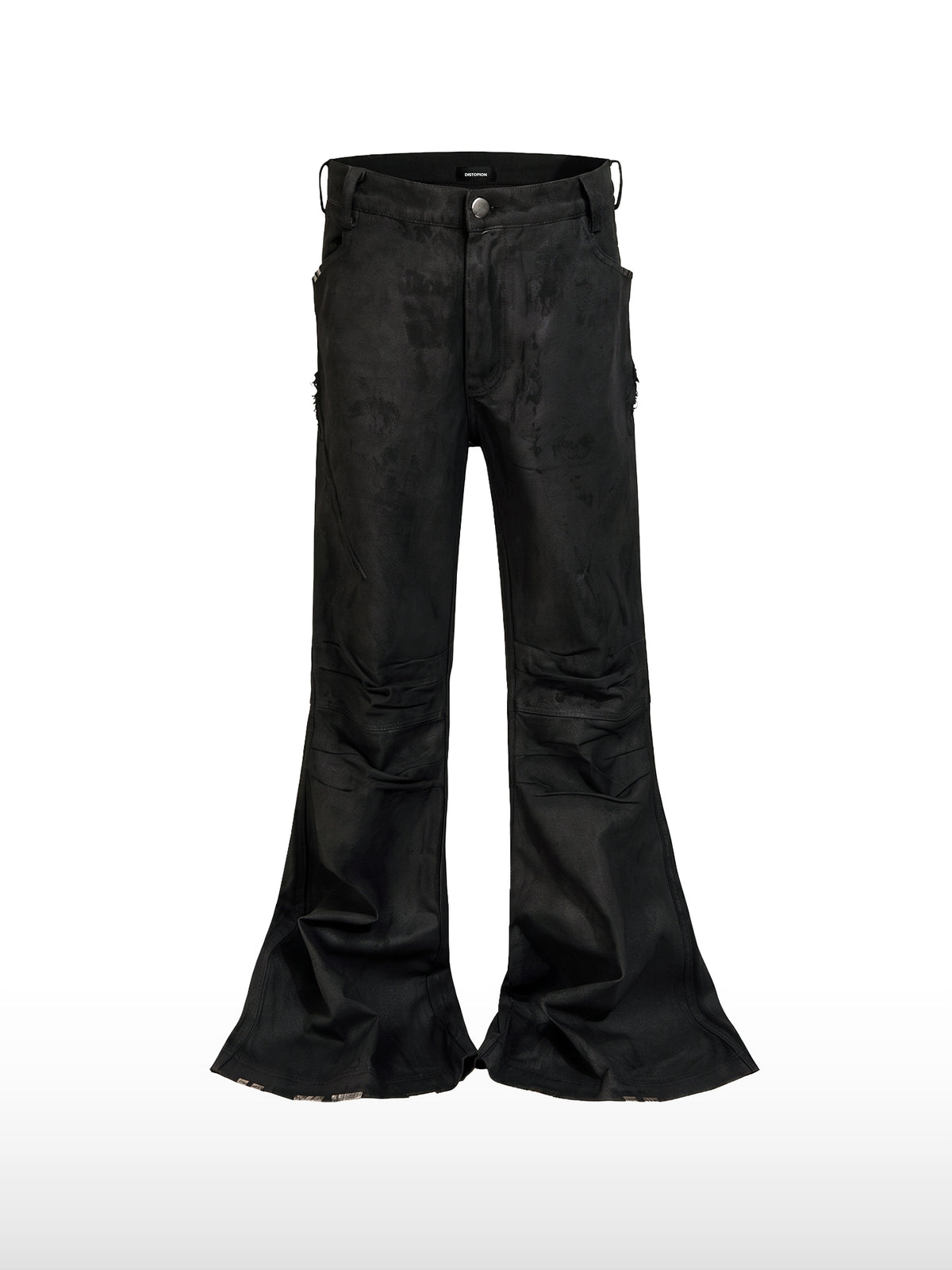 Nachtzwarte jeans met uitlopende pijpen