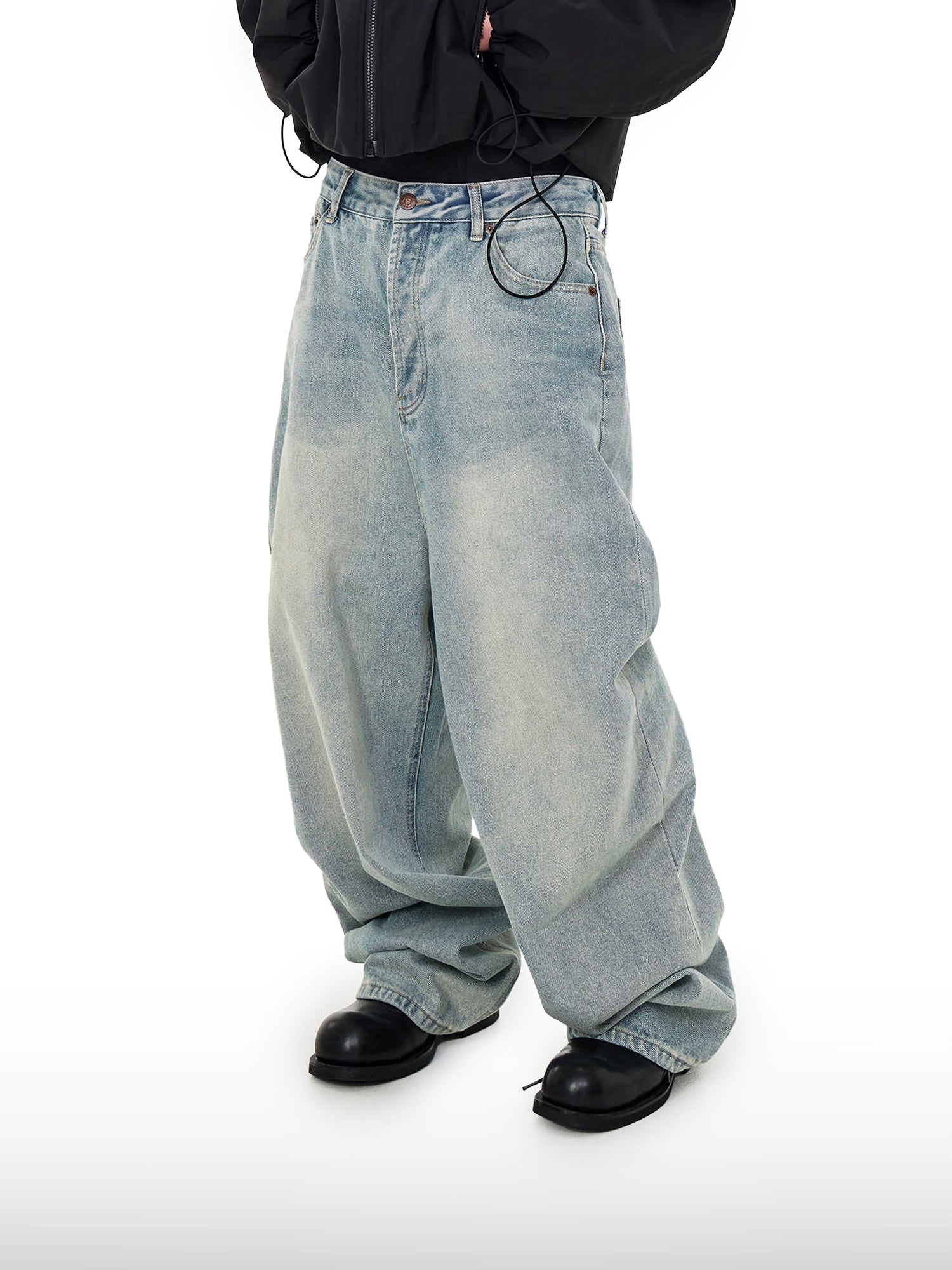 Oversized lichte jeans