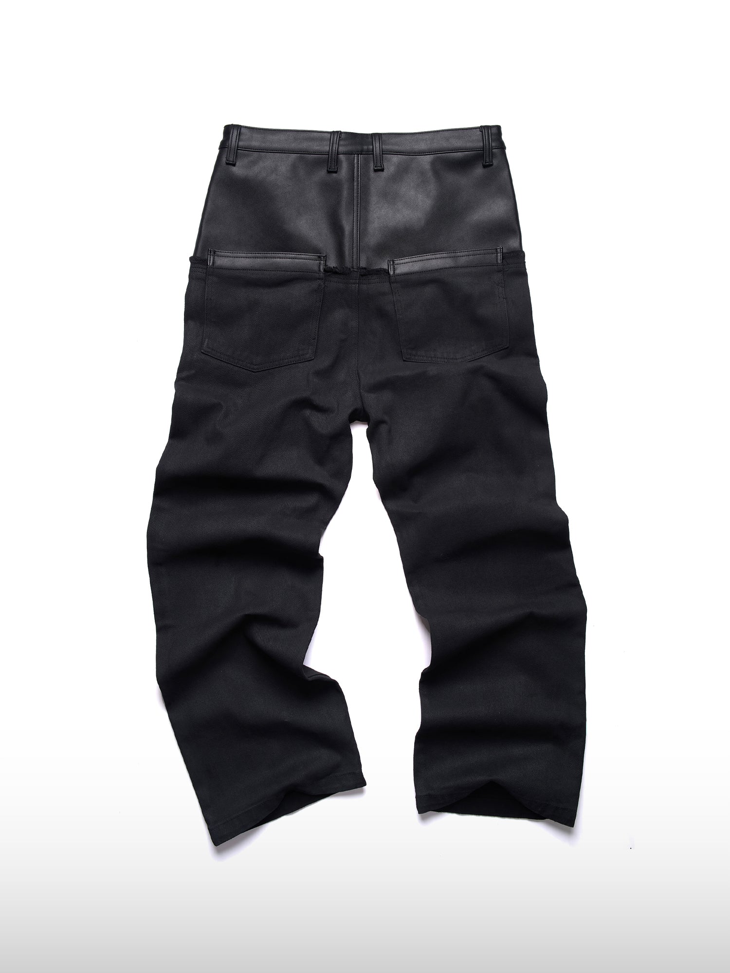 Paneled Coated Straight Jeans