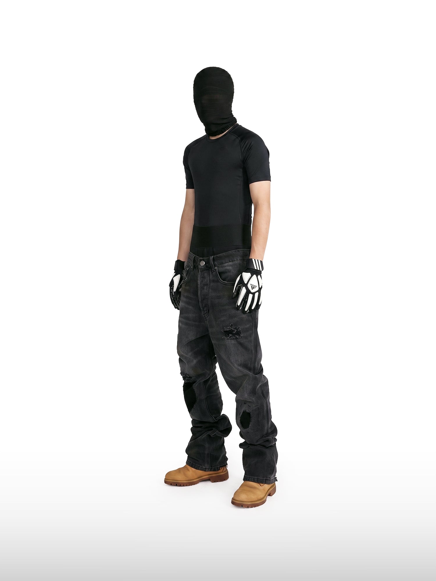 Rebel Straight Fit Jeans mit Destroyed-Effekten