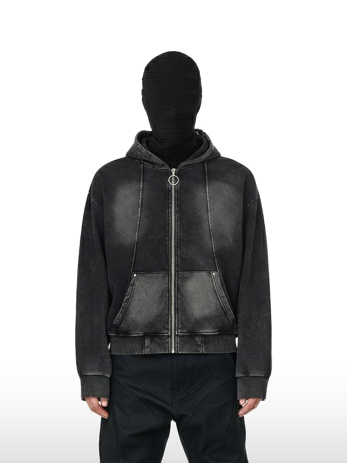 Kapuzenjacke mit Reißverschluss und Ringzug