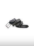 Studded Cross Leather Belt