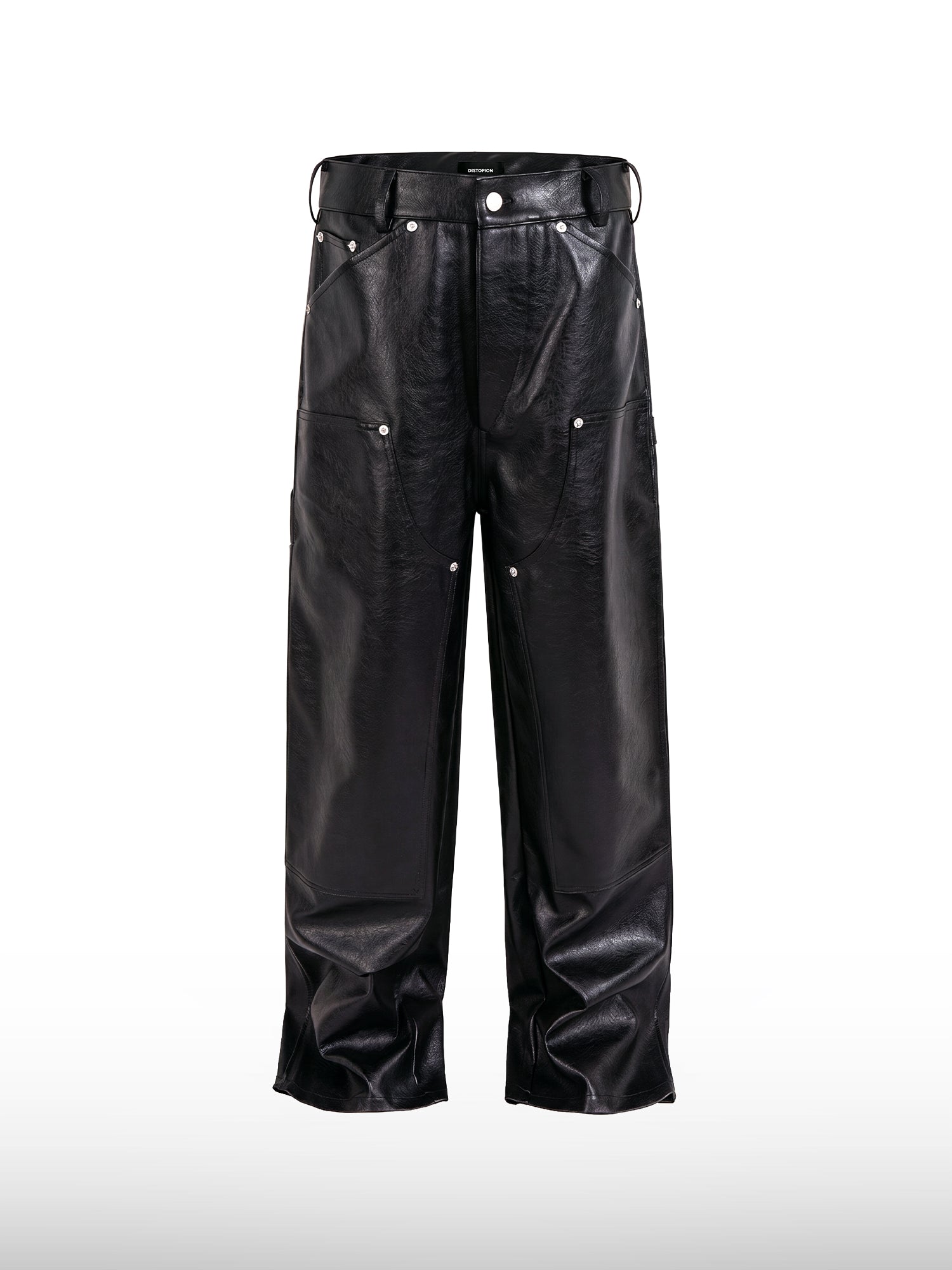 Lederjeans mit Nieten