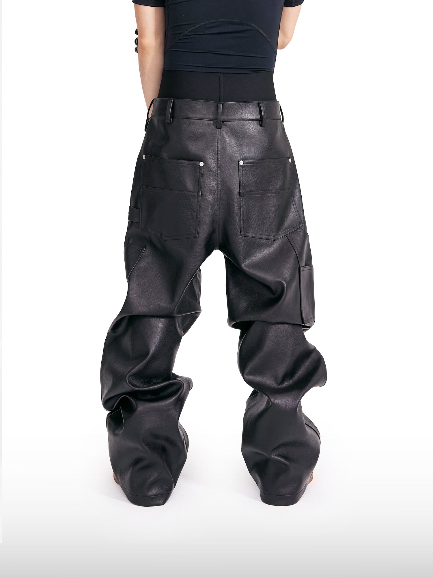 Leren broek met studs
