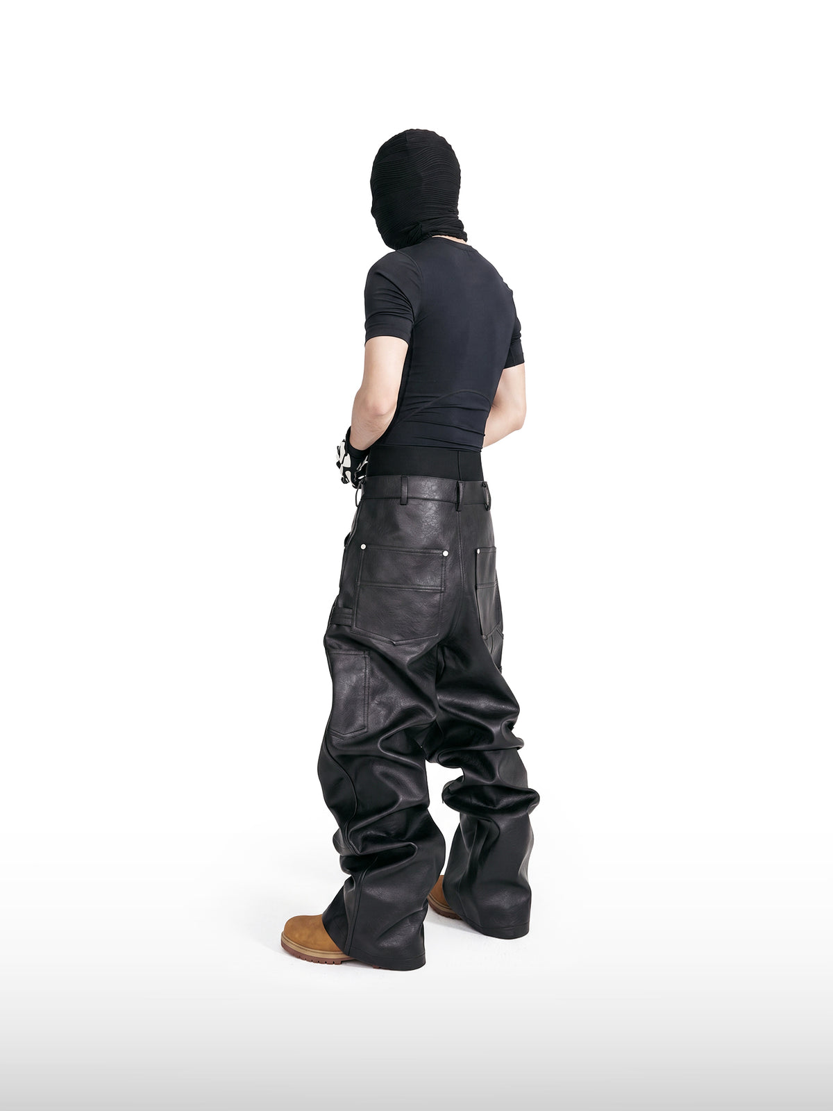 Leren broek met studs