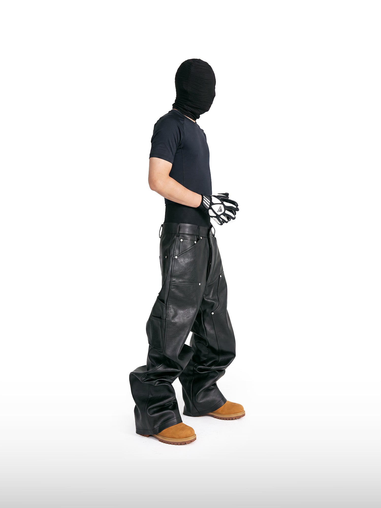 Leren broek met studs
