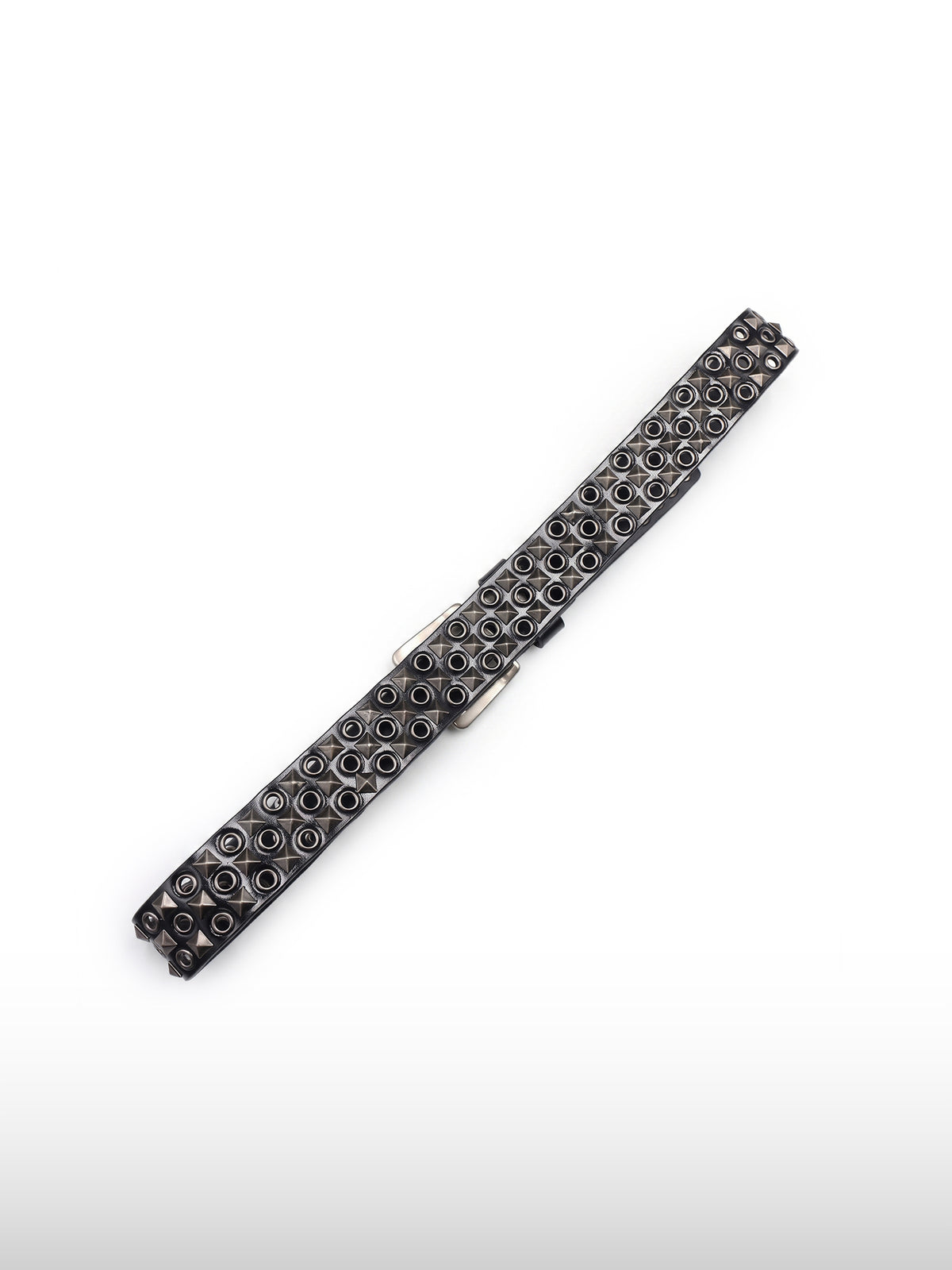 Triple-Prong Studded Leather Belt