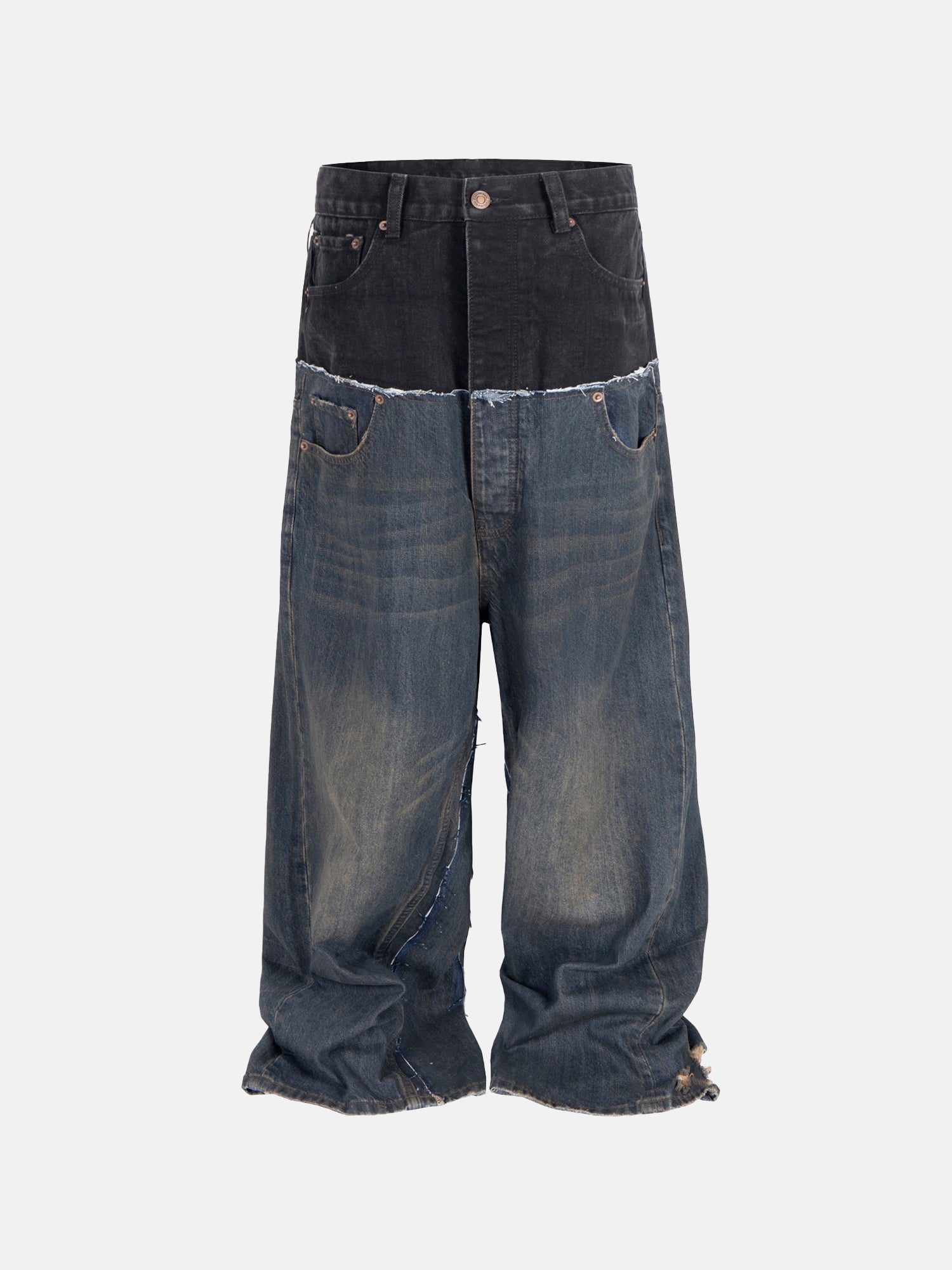 Two-Tone Wide Jeans