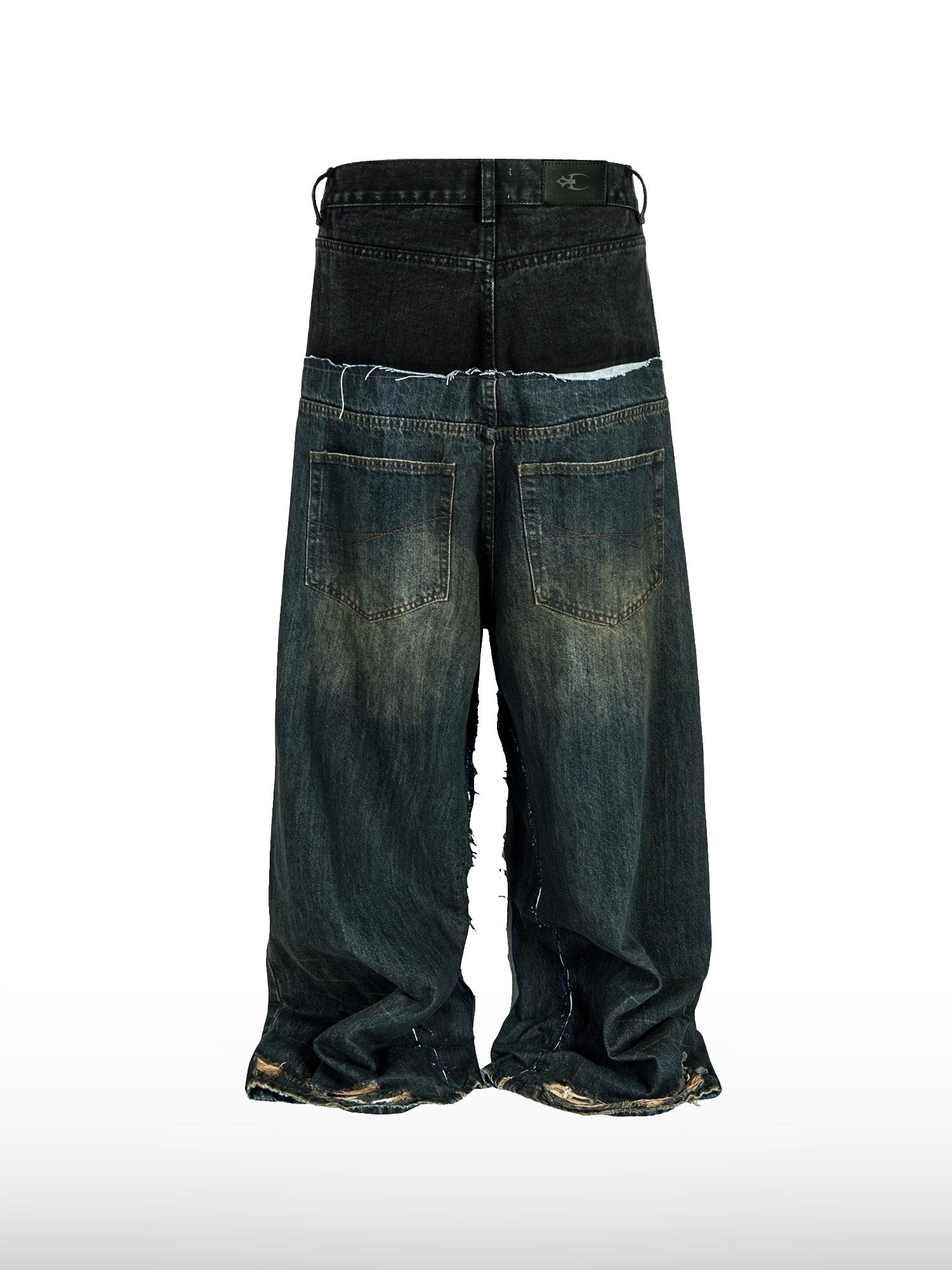 Two-Tone Wide Jeans