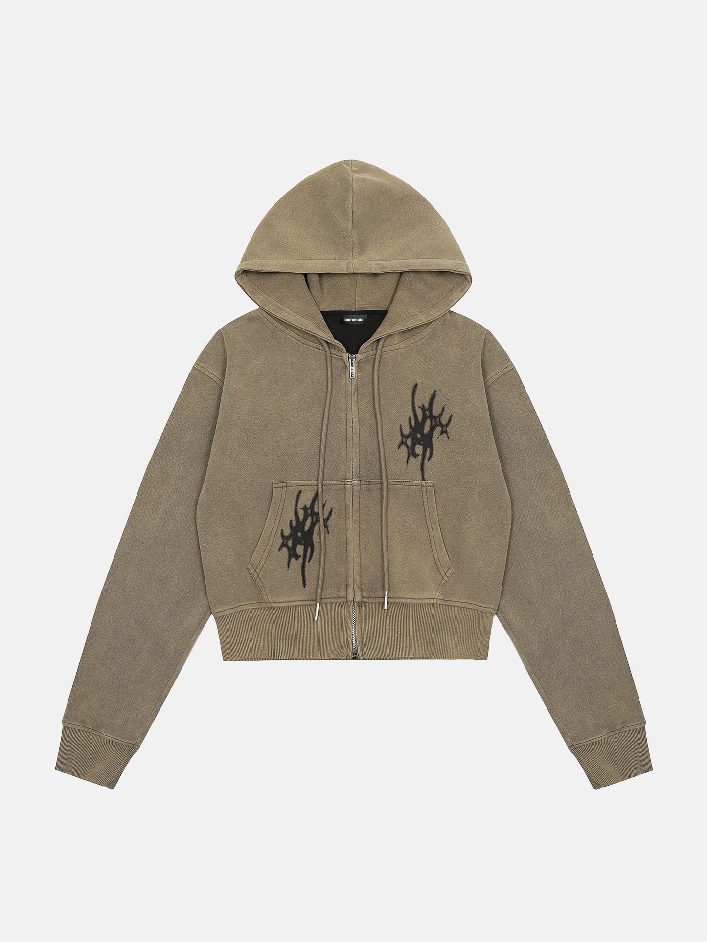 Verwaschener Gothic-Hoodie