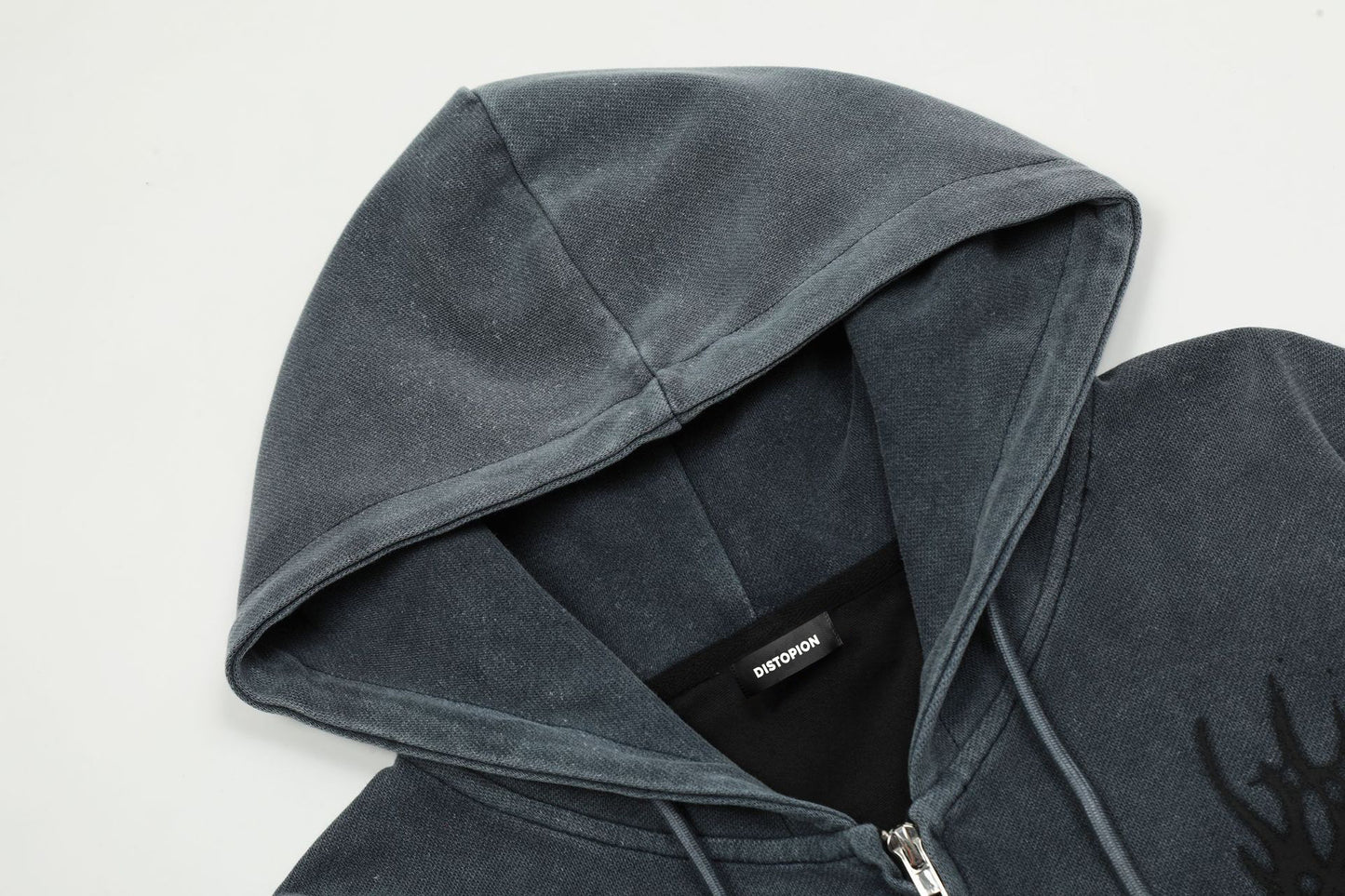 Verwaschener Gothic-Hoodie