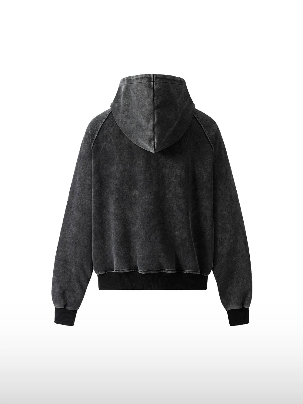 Gewaschener Kapuzenpullover mit Reißverschluss