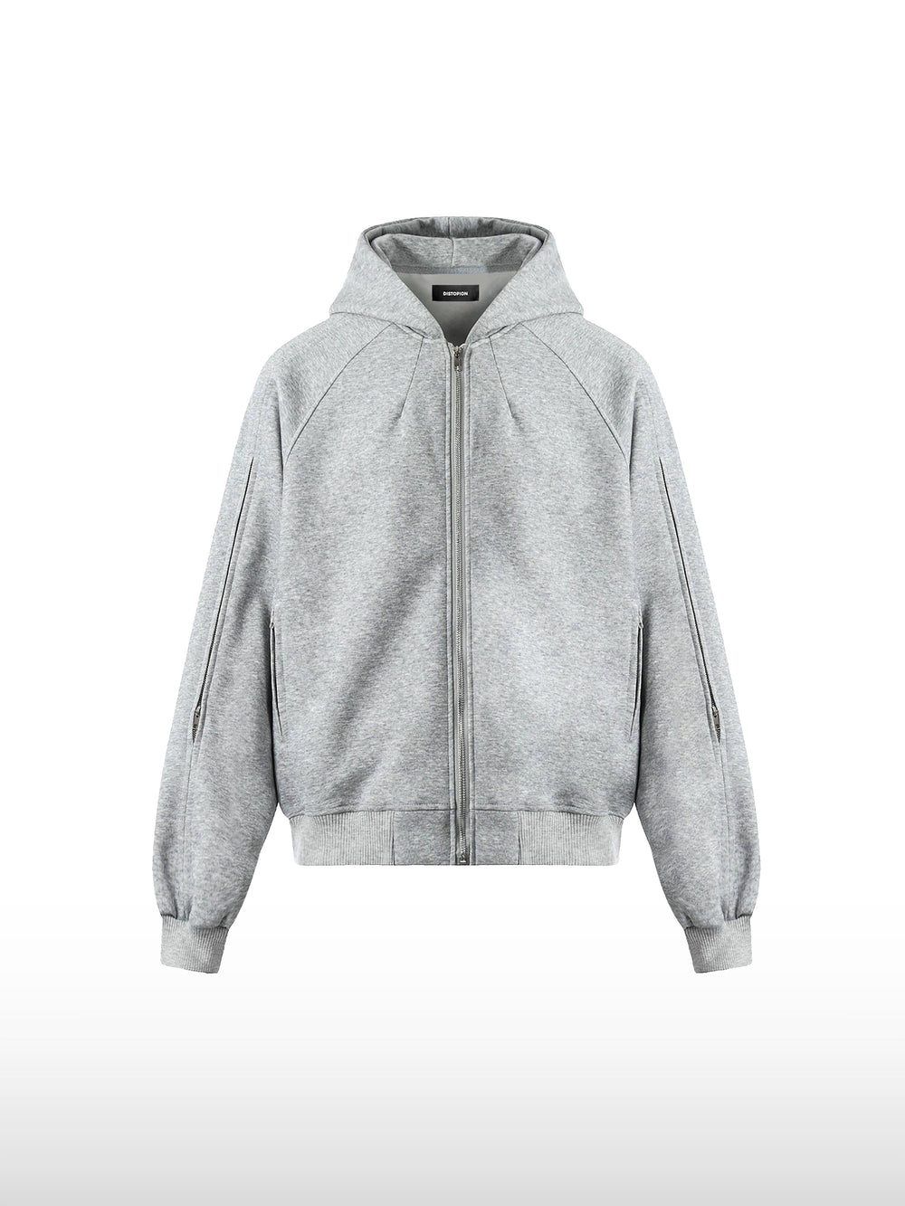 Gewaschener Kapuzenpullover mit Reißverschluss