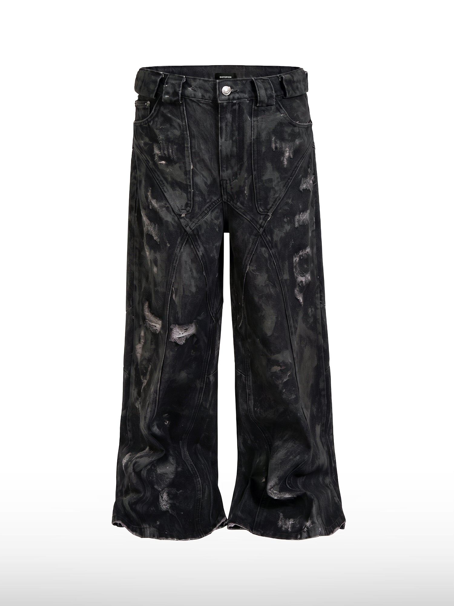 Gewachste Jeans im Destroyed-Look