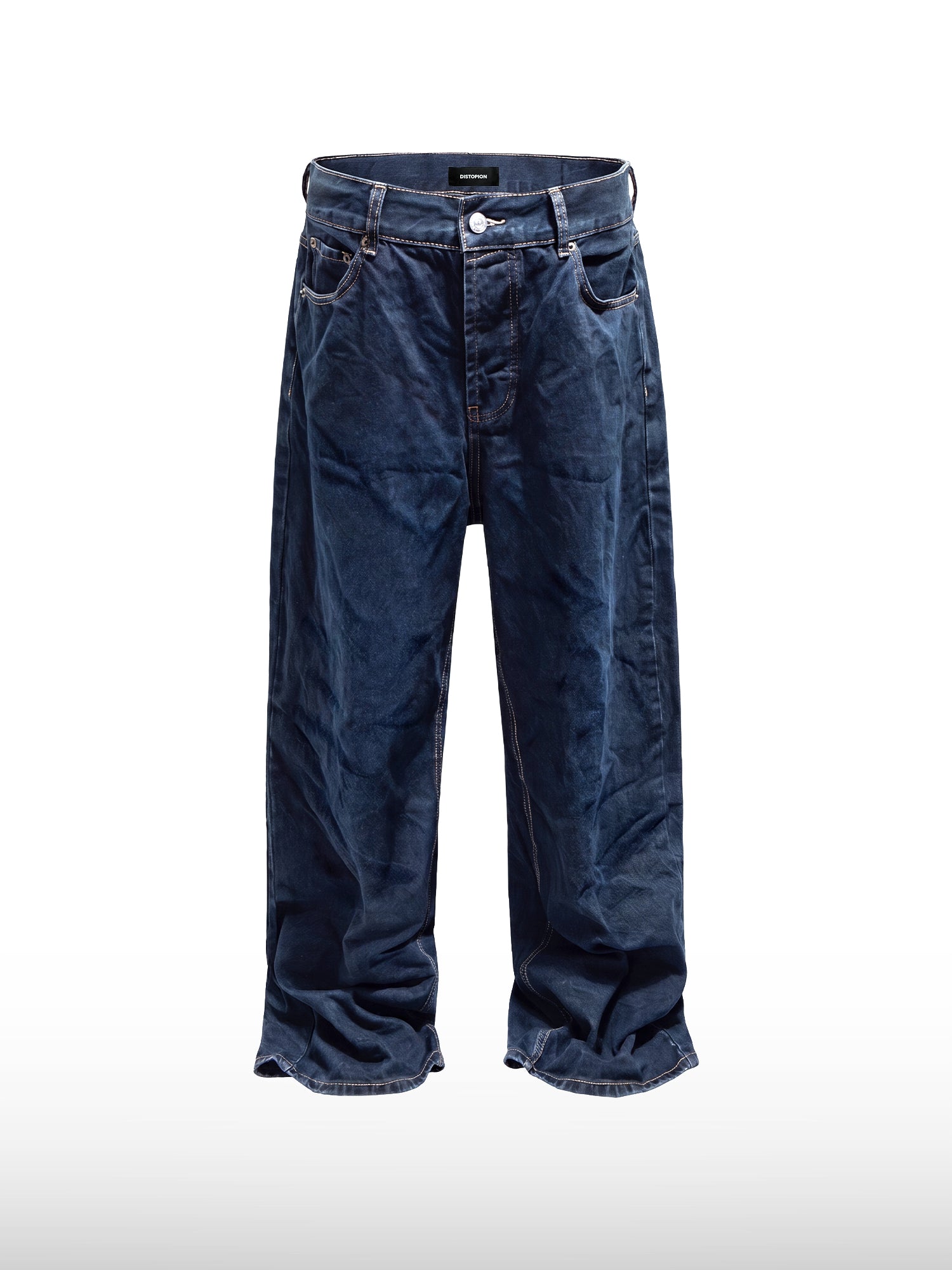Wide Straight Denim-Hose